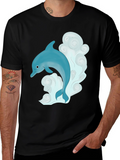Dolphin Graphic T-Shirt - Black Cotton Tee