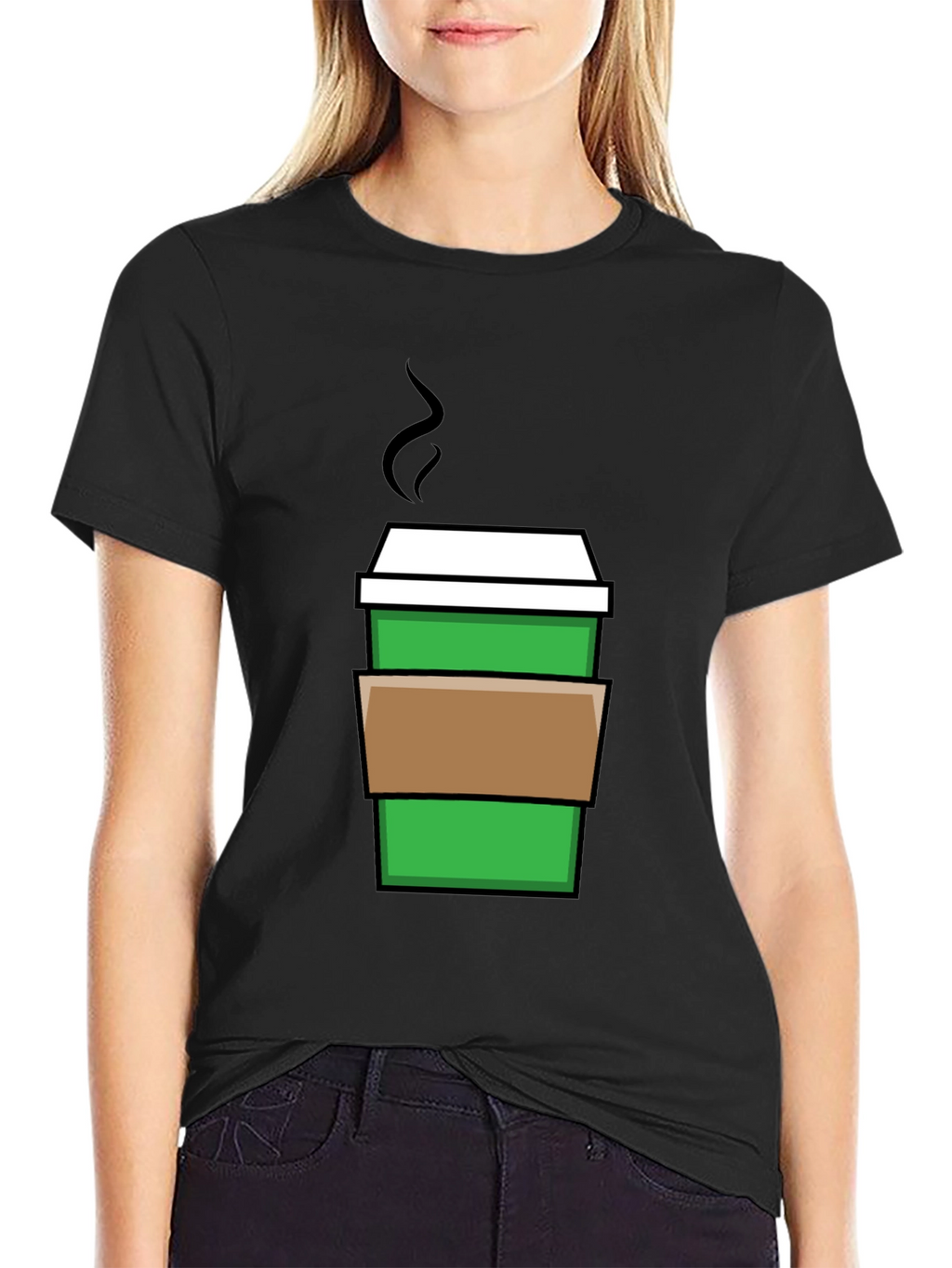 Coffee Cup Graphic Tee - Black