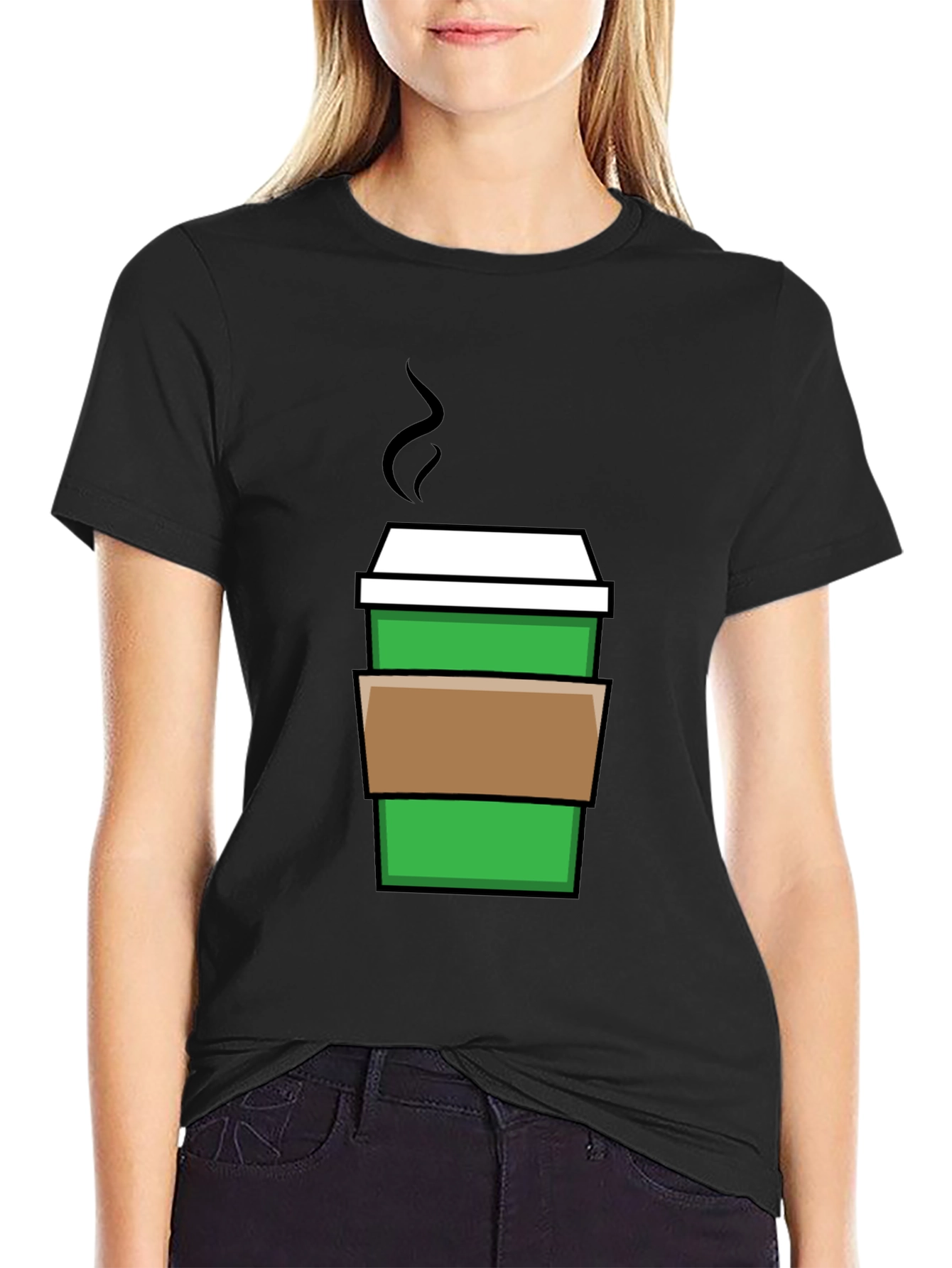 Coffee Cup Graphic Tee - Black
