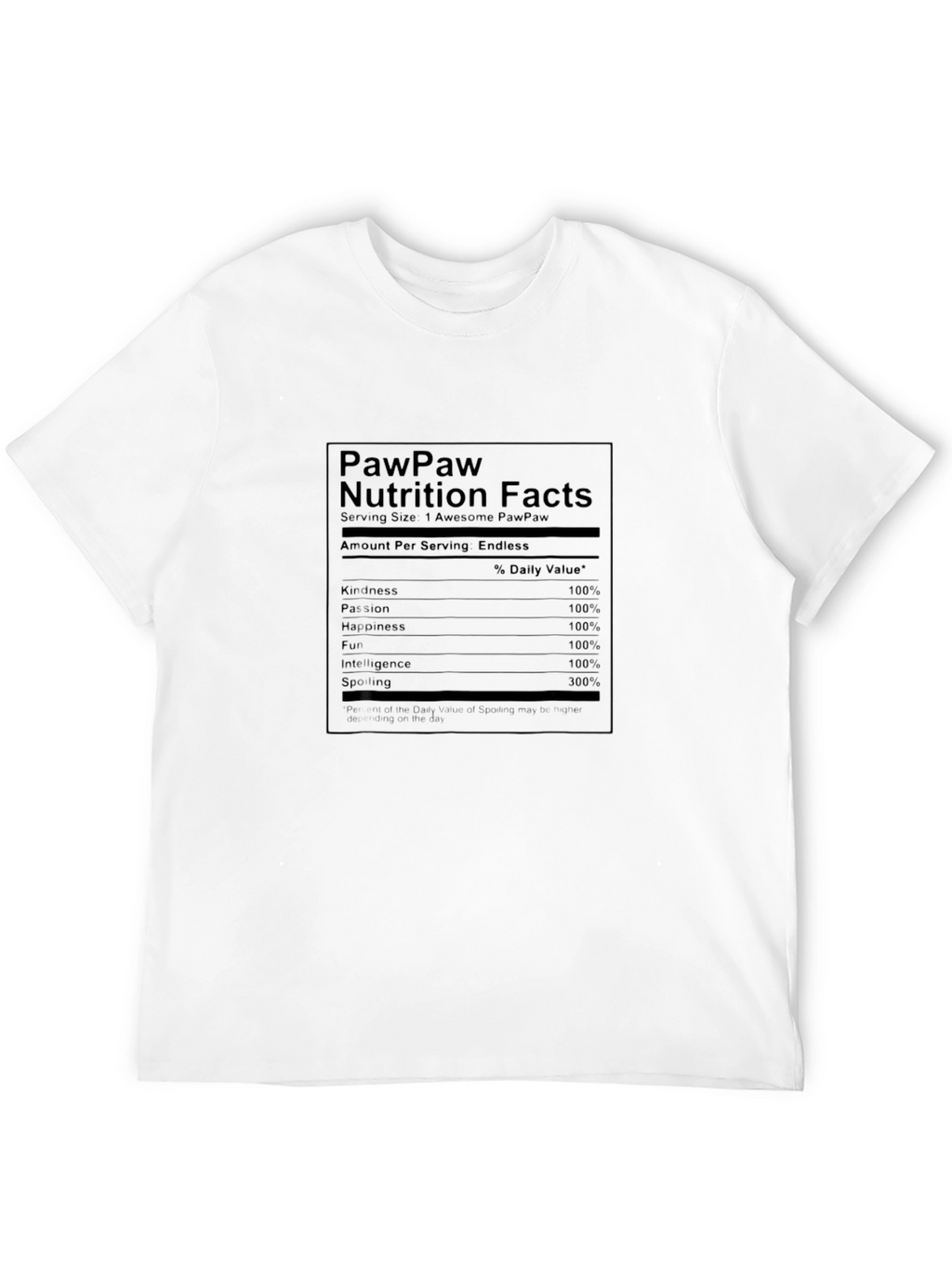 PawPaw Nutrition Facts T-Shirt - Gift for Grandfathers