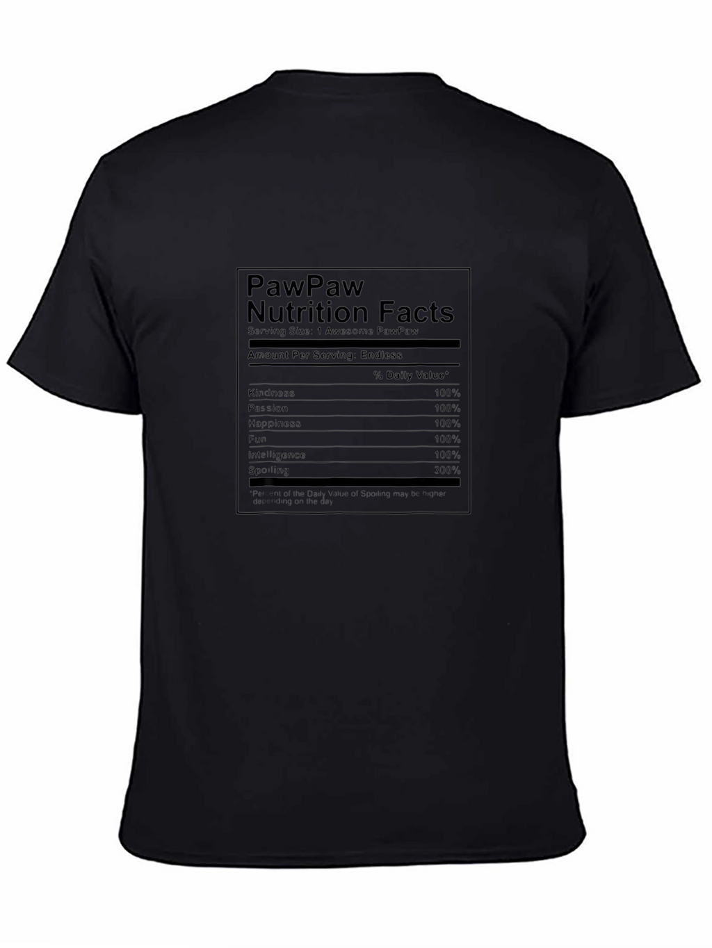 PawPaw Nutrition Facts T-Shirt - Gift for Grandfathers