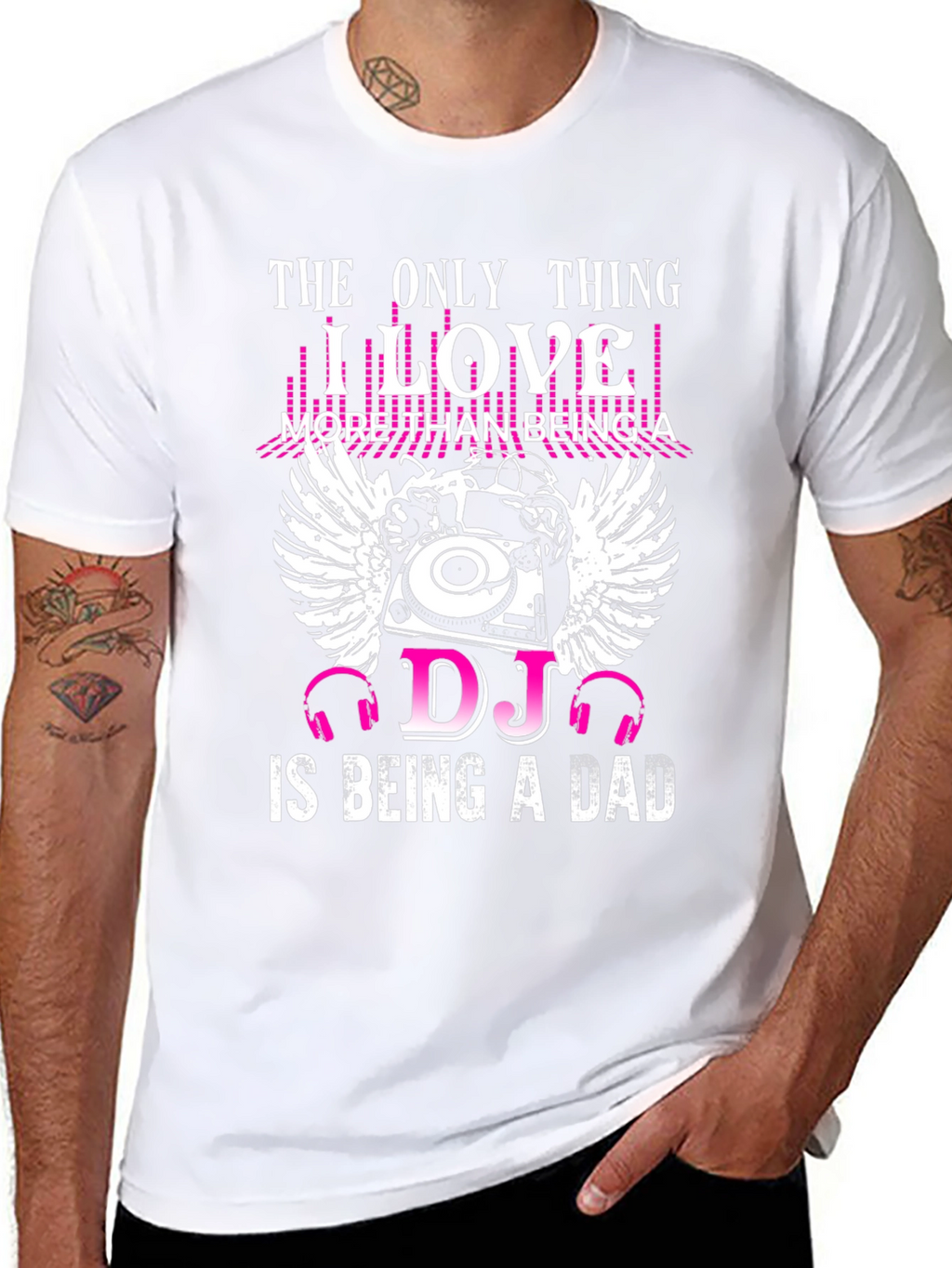 DJ Dad Black T-Shirt Music Lover Tee
