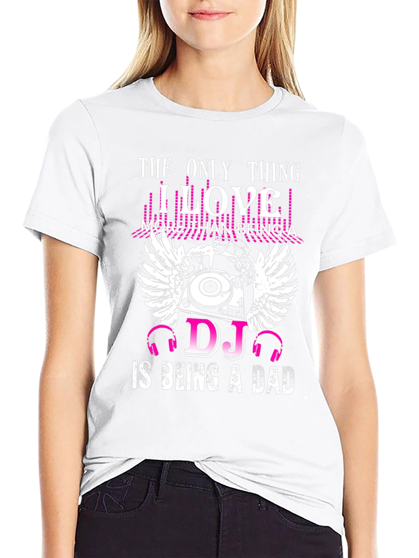 DJ Dad Black T-Shirt Music Lover Tee