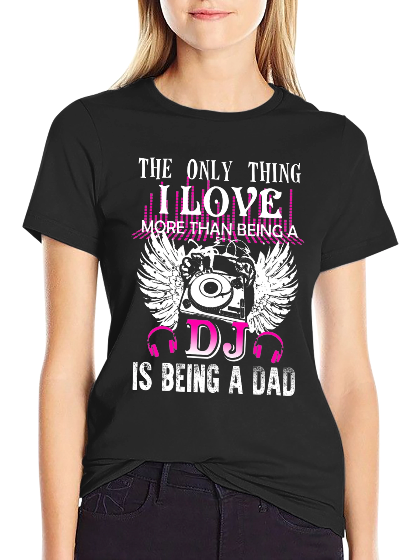 DJ Dad Black T-Shirt Music Lover Tee