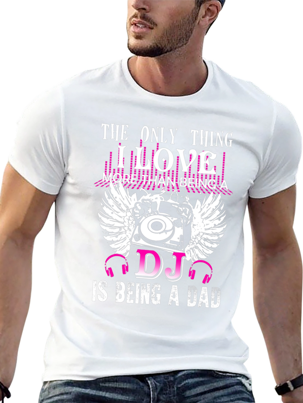 DJ Dad Black T-Shirt Music Lover Tee