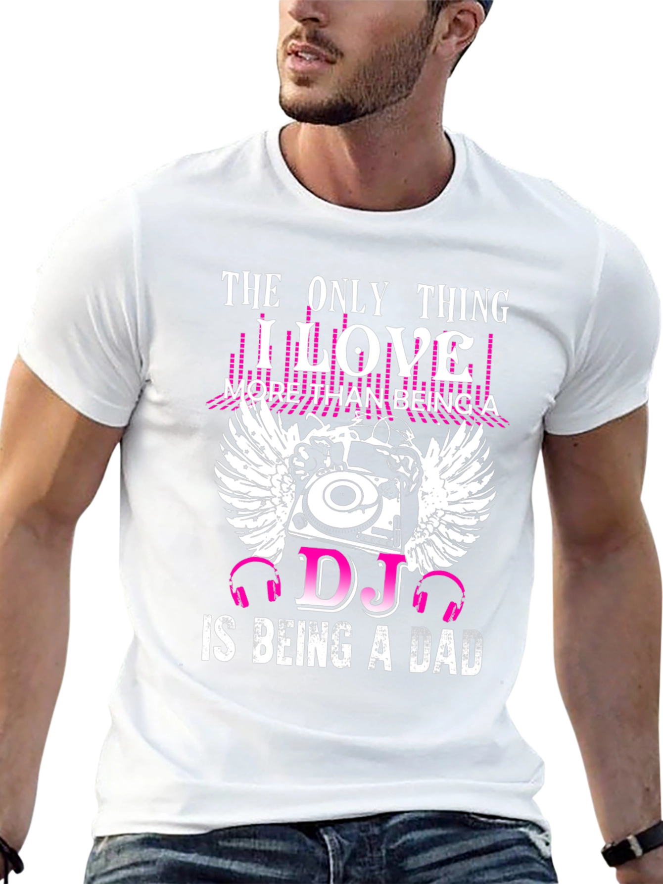 DJ Dad Black T-Shirt Music Lover Tee