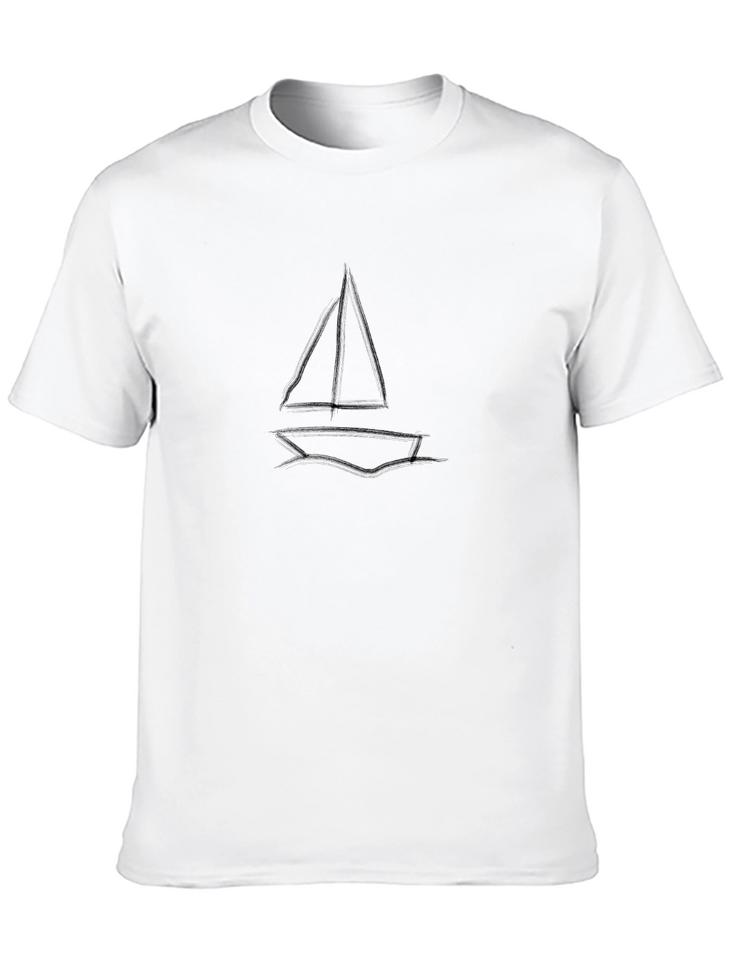 Simple Sailboat Graphic Black T-Shirt