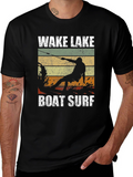 Wake Lake Boat Surf T-Shirt Graphic Tee