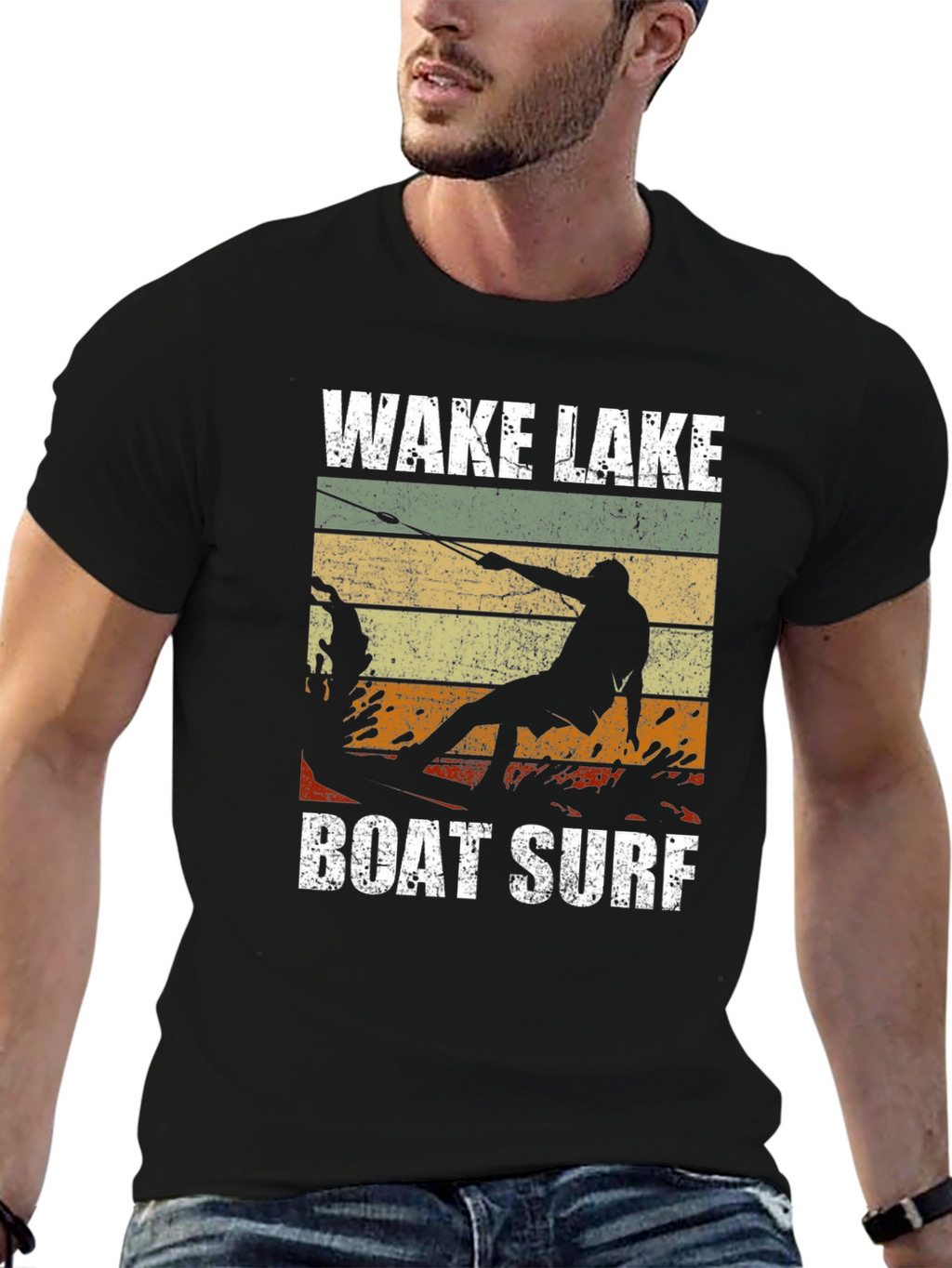 Wake Lake Boat Surf T-Shirt Graphic Tee