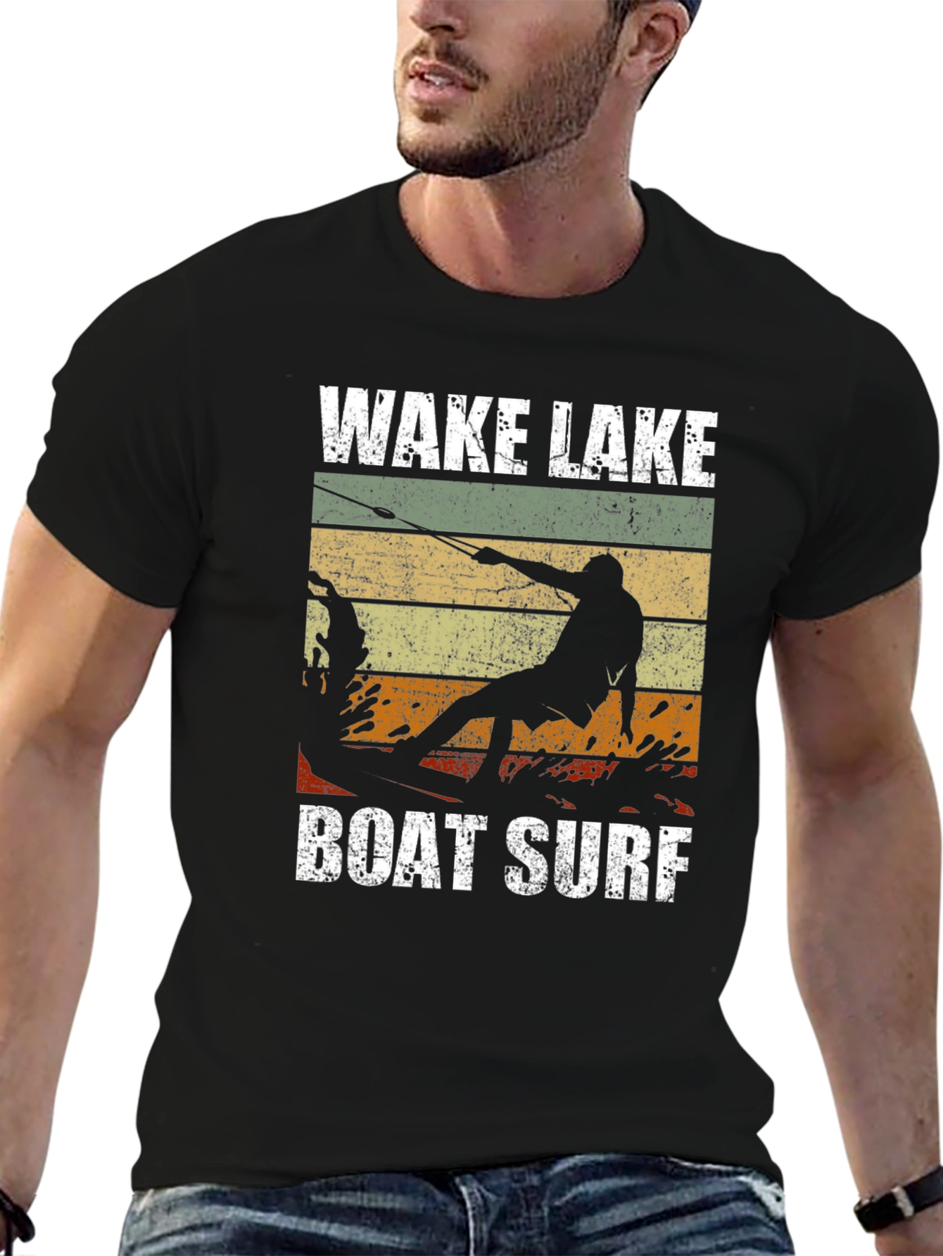 Wake Lake Boat Surf T-Shirt Graphic Tee