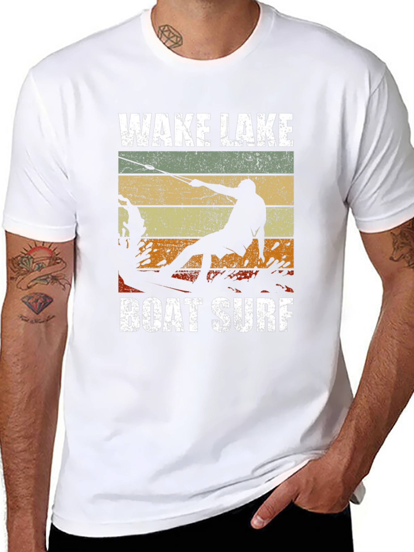 Wake Lake Boat Surf T-Shirt Graphic Tee