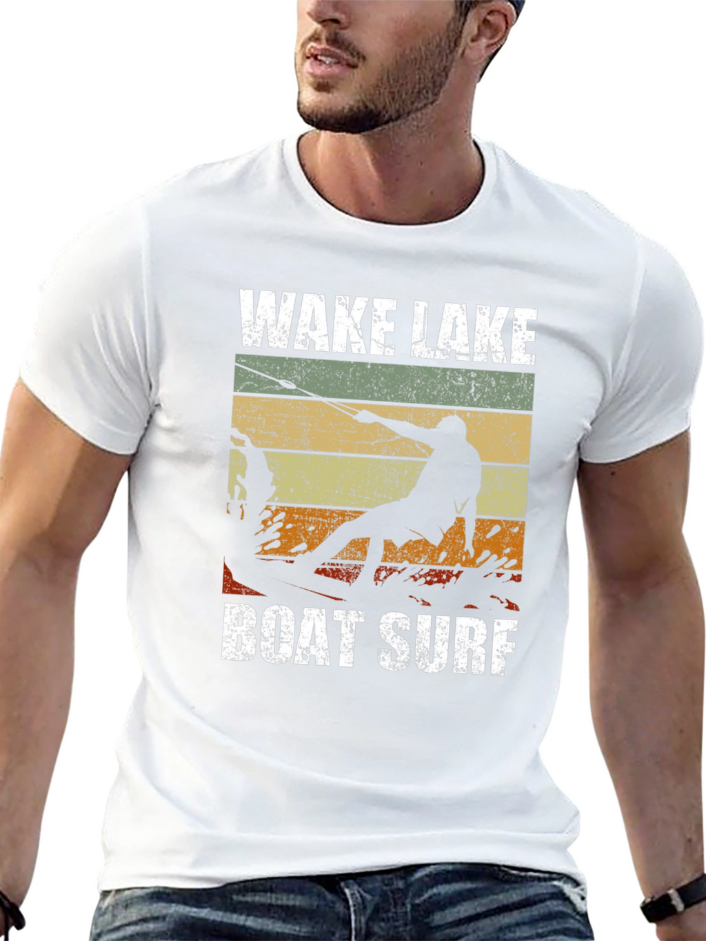 Wake Lake Boat Surf T-Shirt Graphic Tee
