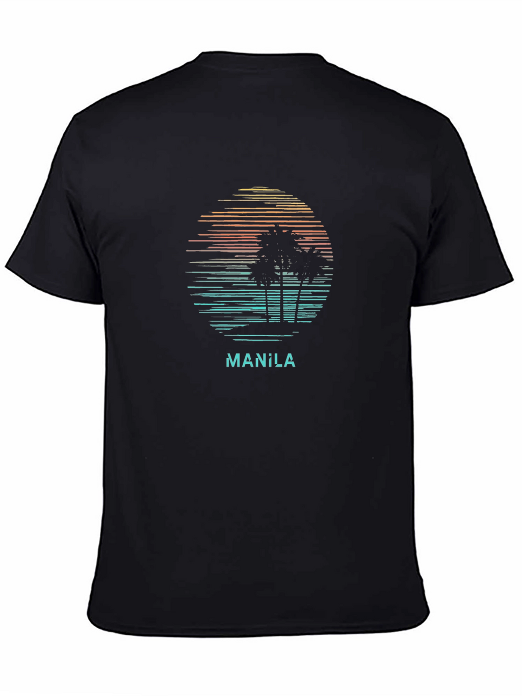 Manila Sunset T-Shirt - Tropical Palm Tree Design