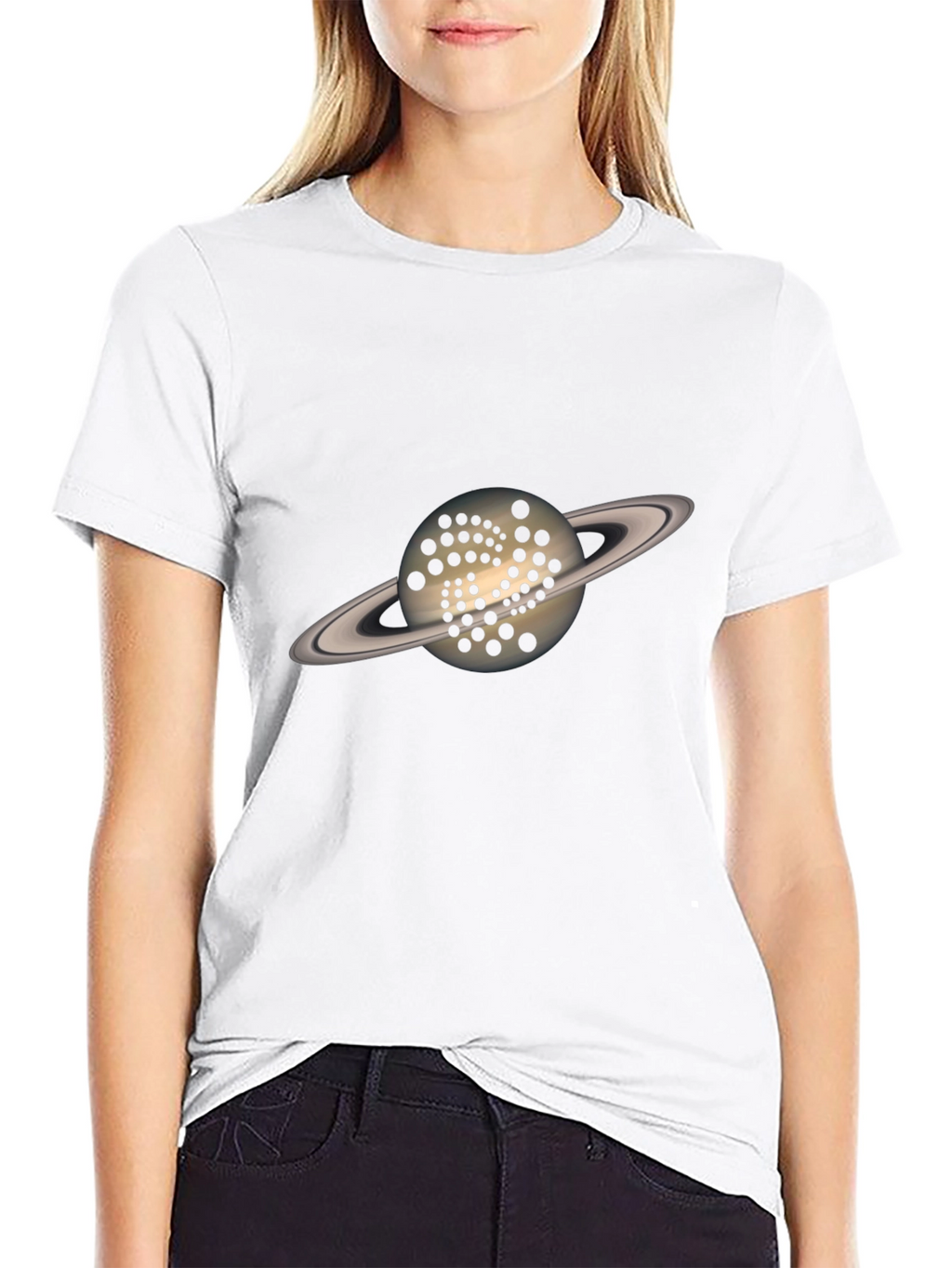 Saturn IOTA Crypto T-Shirt - Black Graphic Tee