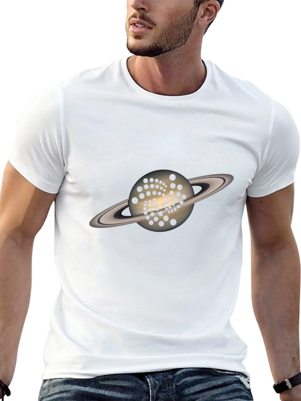 Saturn IOTA Crypto T-Shirt - Black Graphic Tee