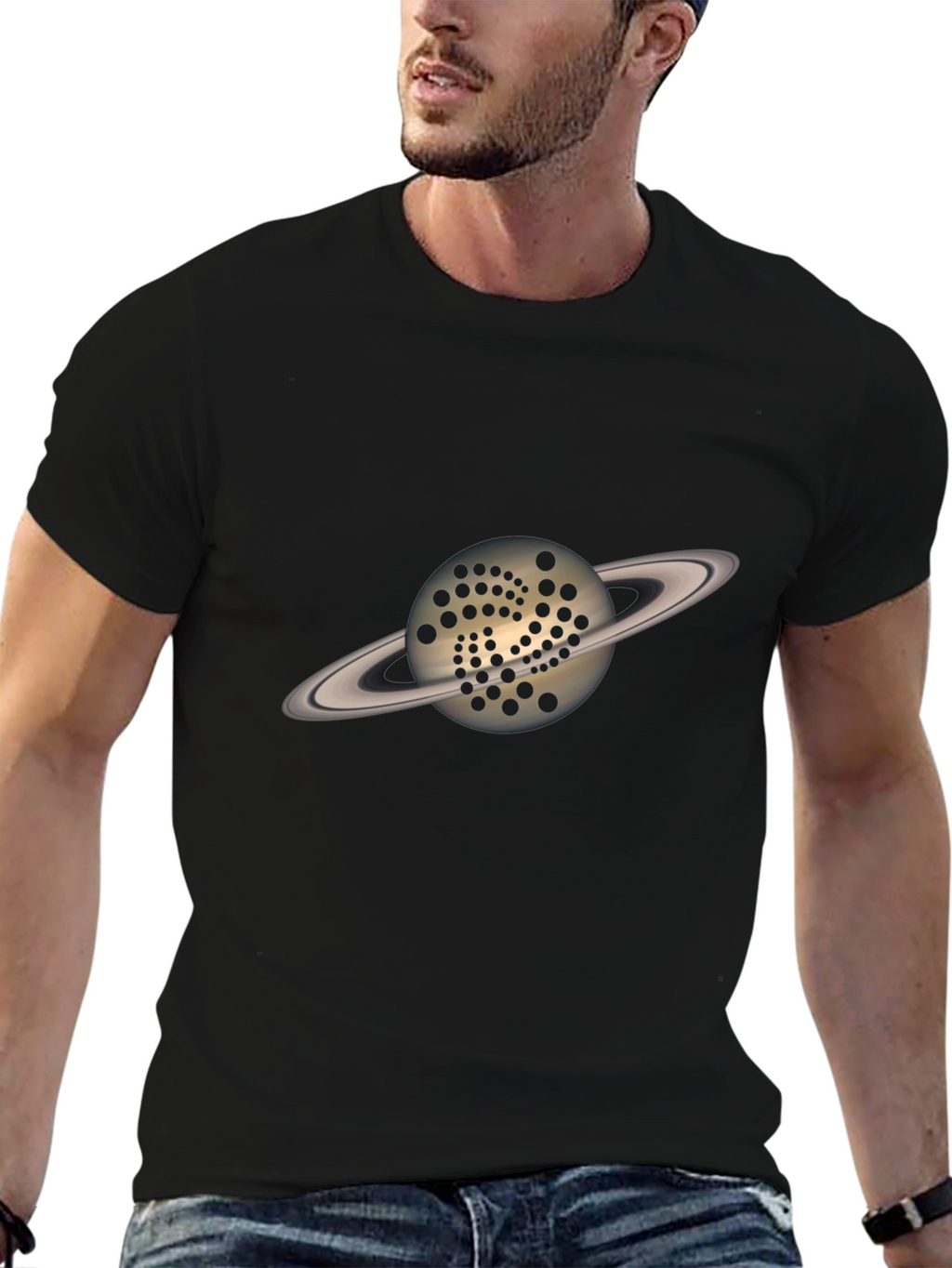 Saturn IOTA Crypto T-Shirt - Black Graphic Tee