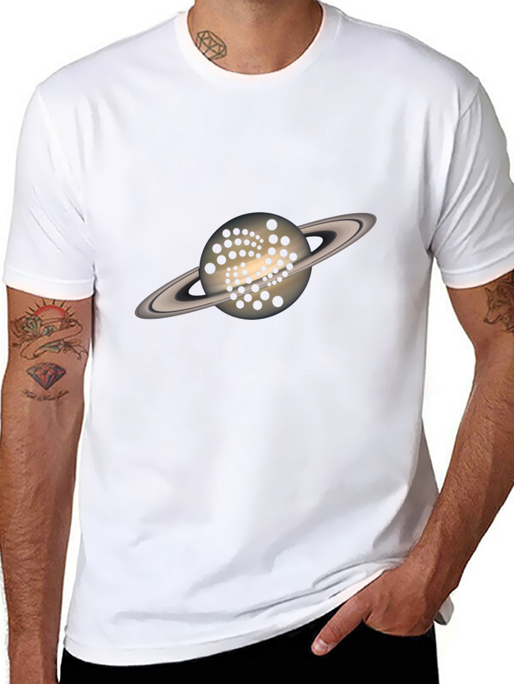Saturn IOTA Crypto T-Shirt - Black Graphic Tee