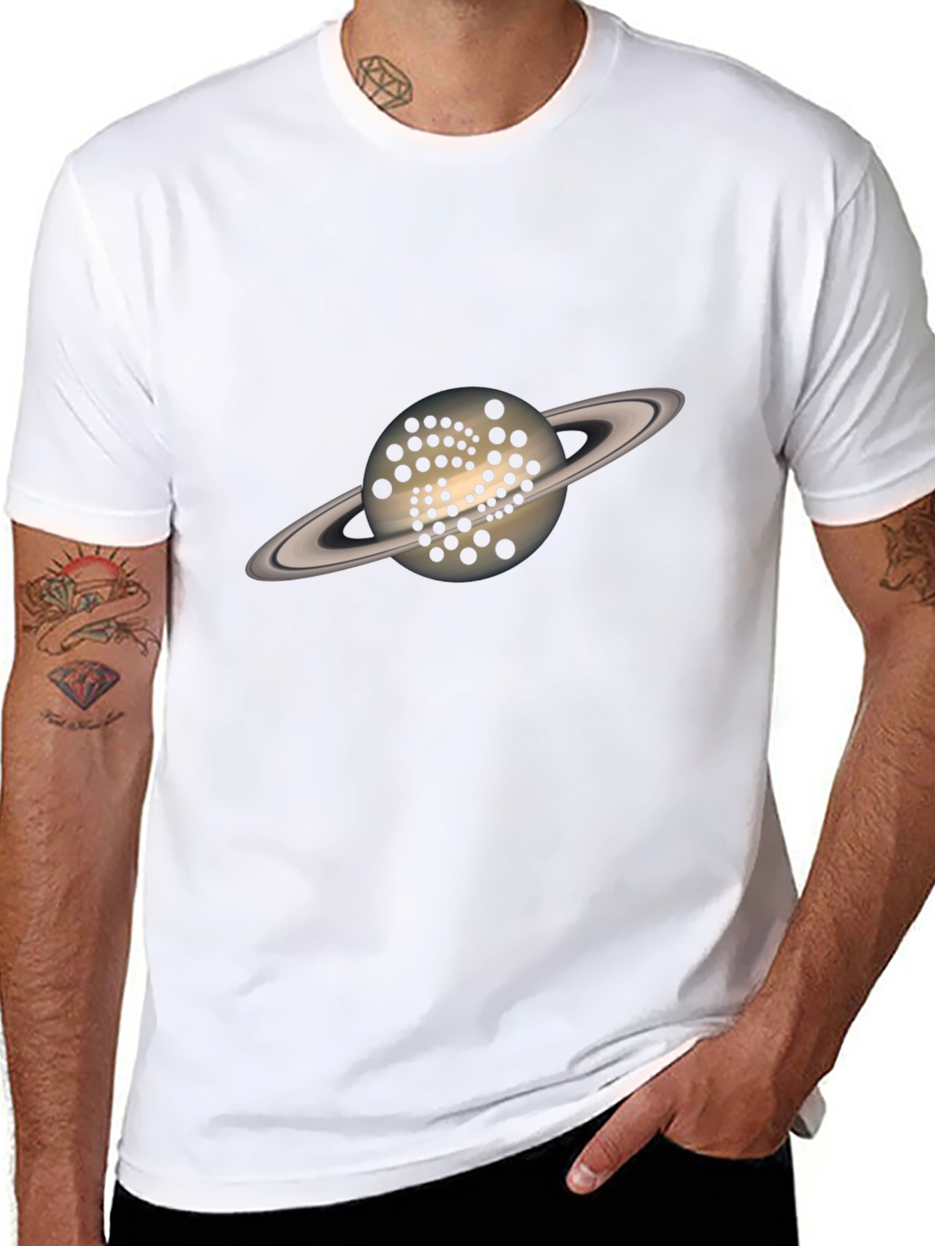 Saturn IOTA Crypto T-Shirt - Black Graphic Tee