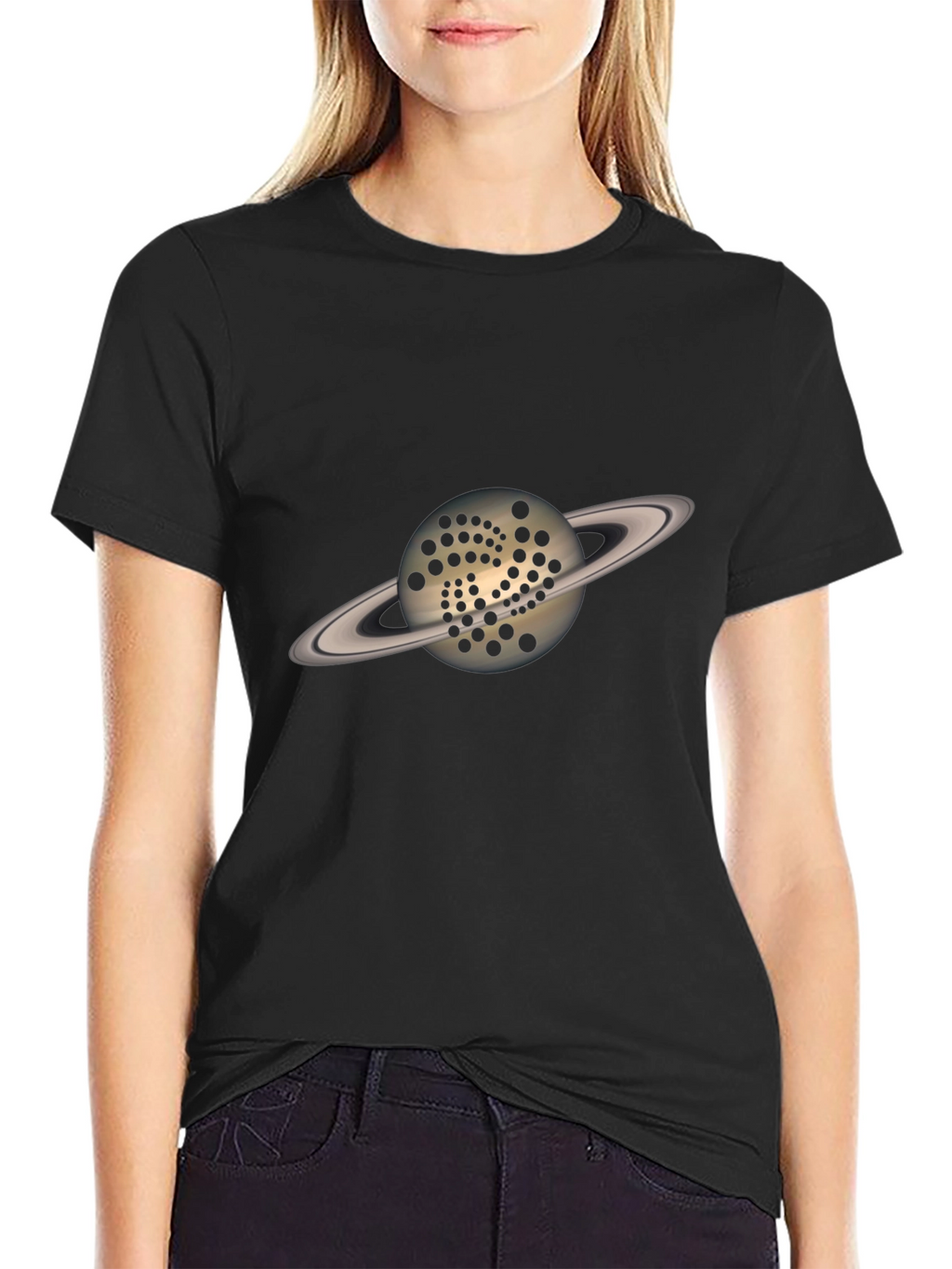 Saturn IOTA Crypto T-Shirt - Black Graphic Tee