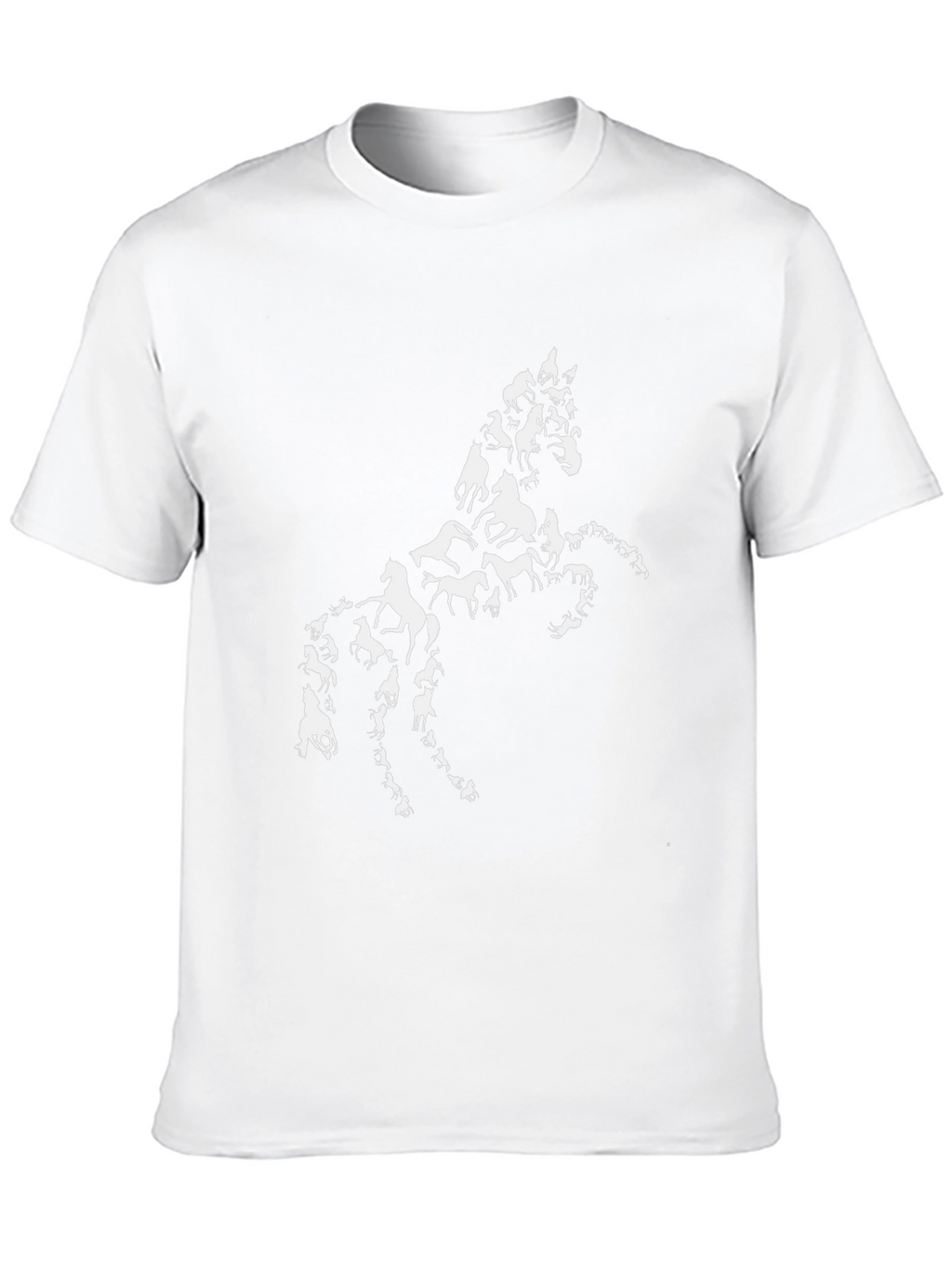 Horse Silhouette Graphic Tee - Black Cotton