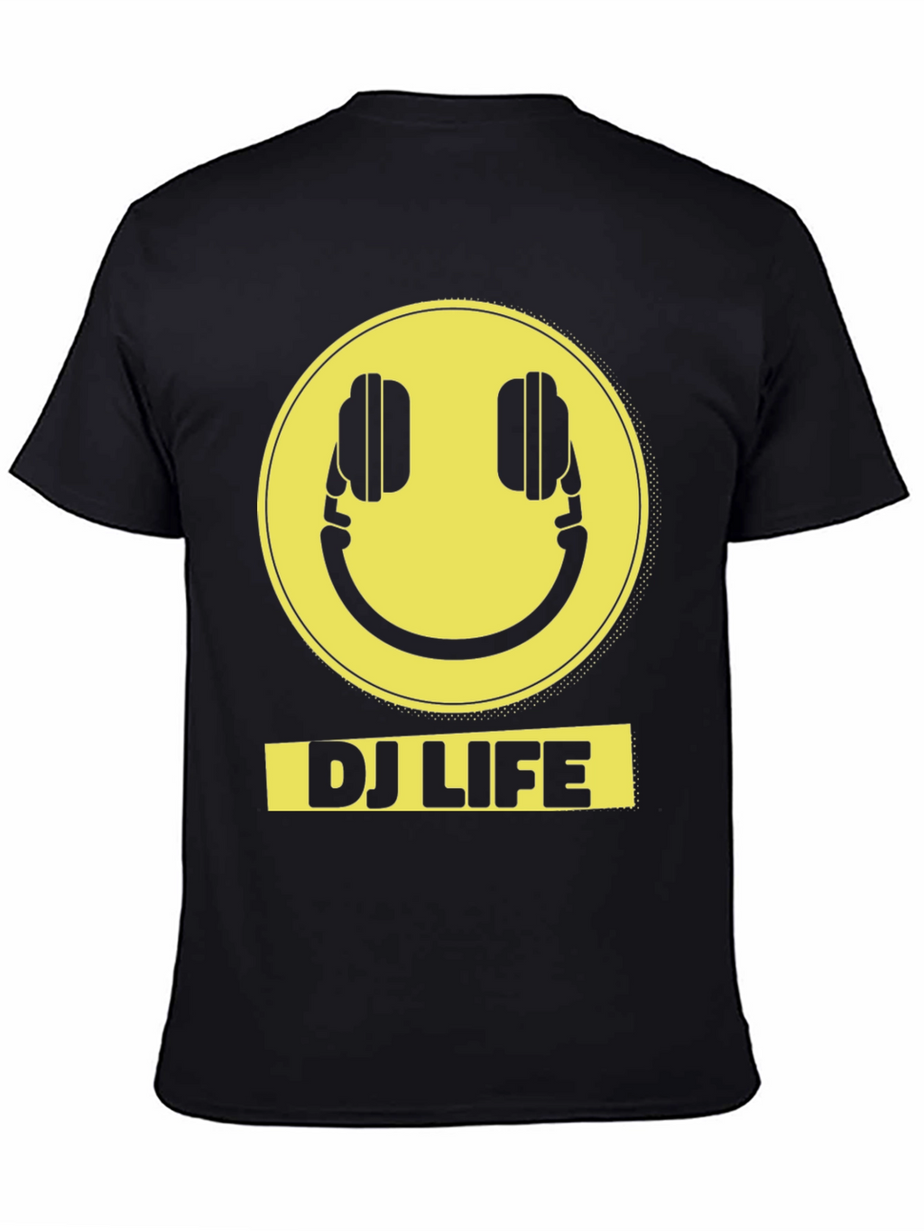 DJ Life Smiley Face Graphic Tee - Black