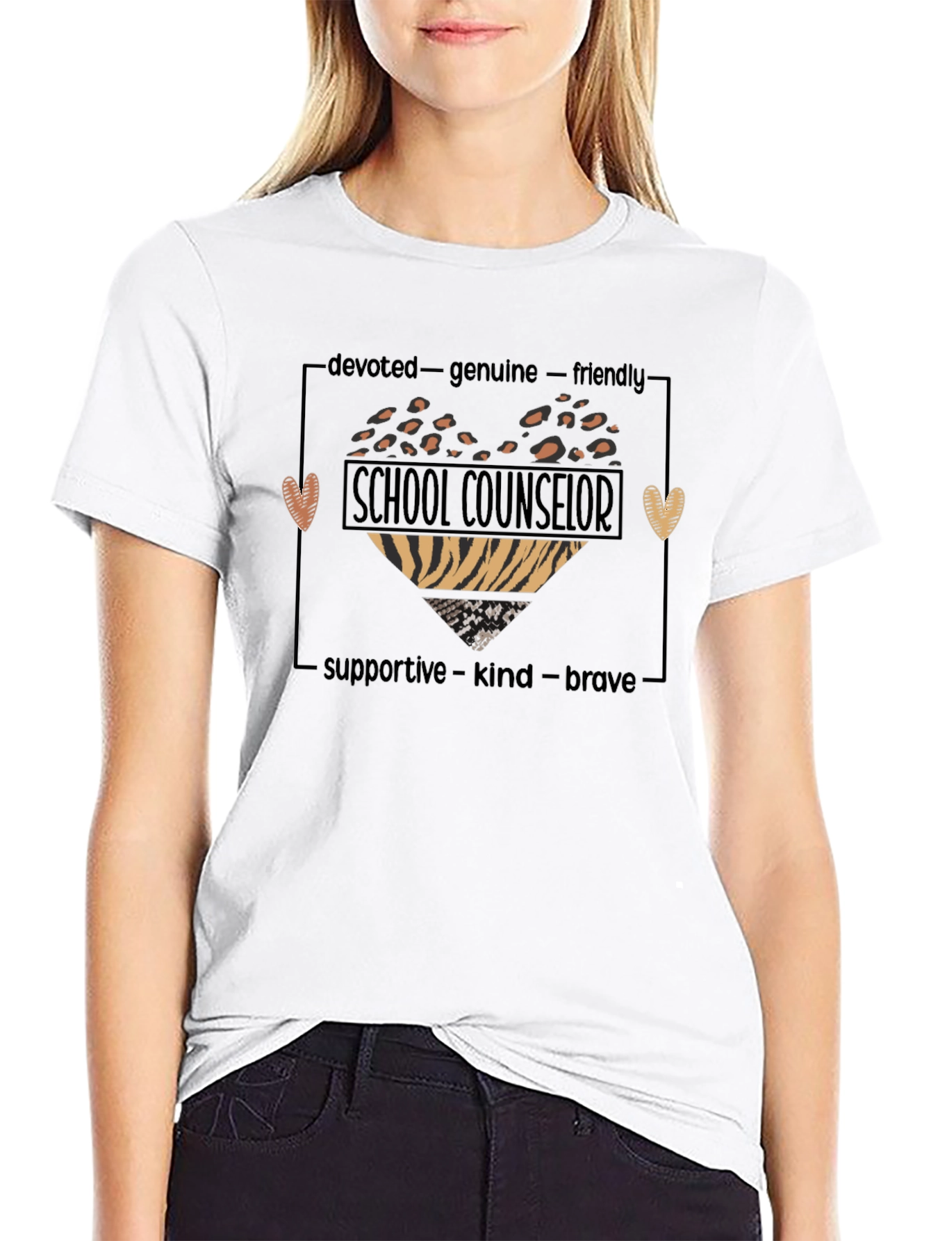 School Counselor Heart Graphic T-Shirt