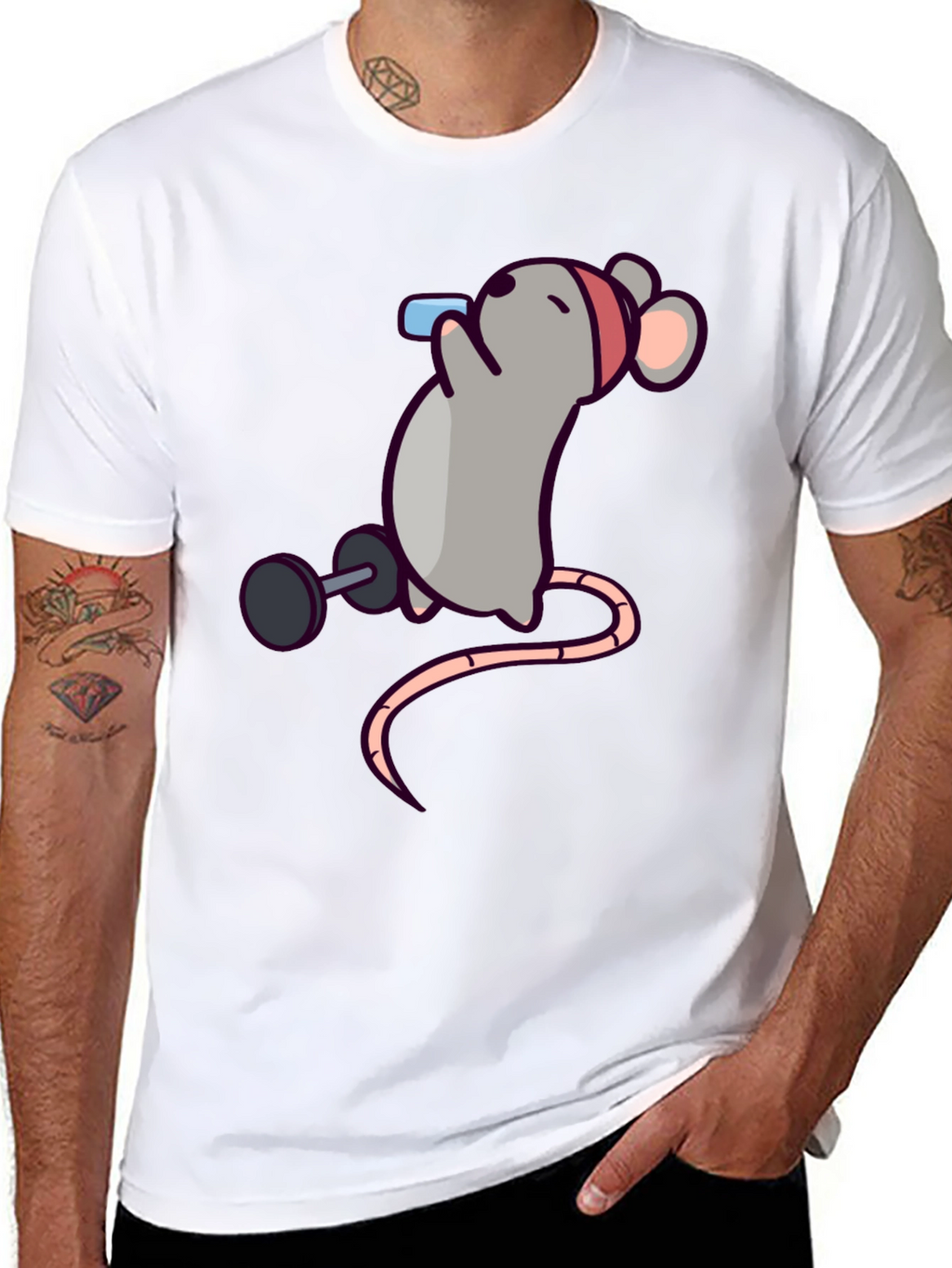 Workout Mouse Graphic T-Shirt