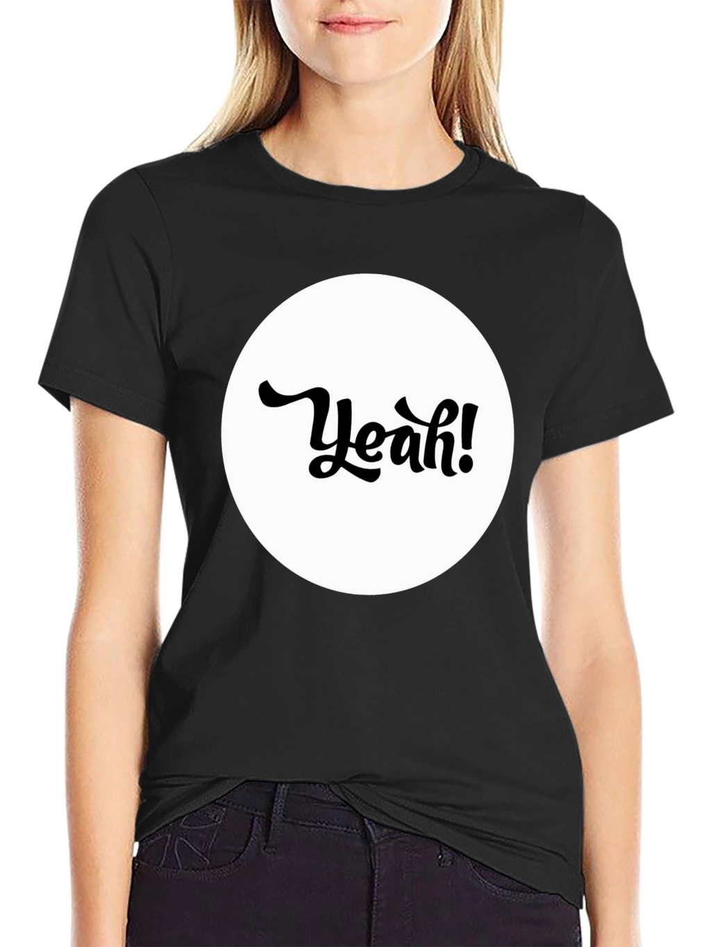 Yeah! Graphic Tee - Black Cotton T-Shirt