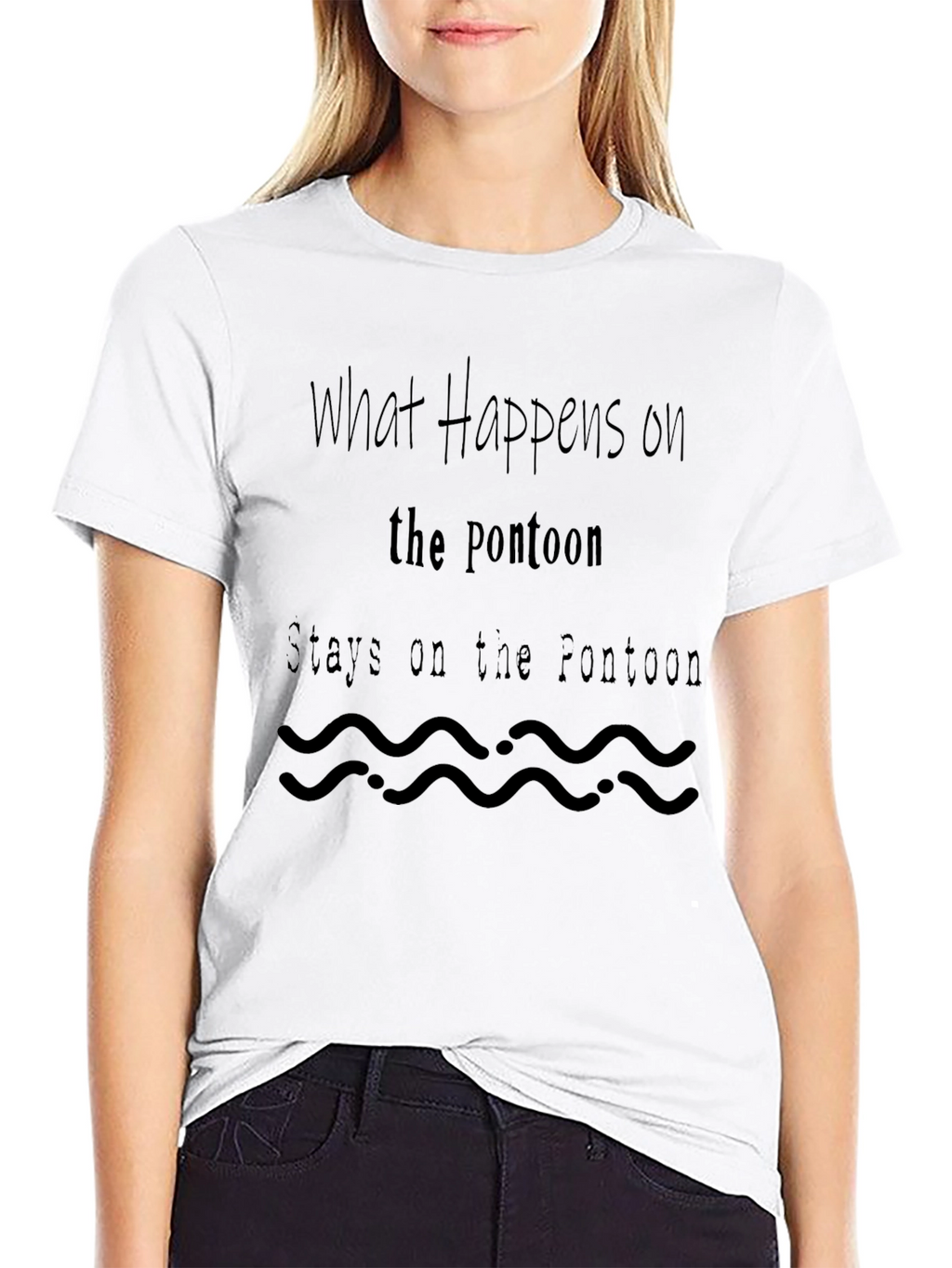 Pontoon Slogan T-Shirt - What Happens on the Pontoon