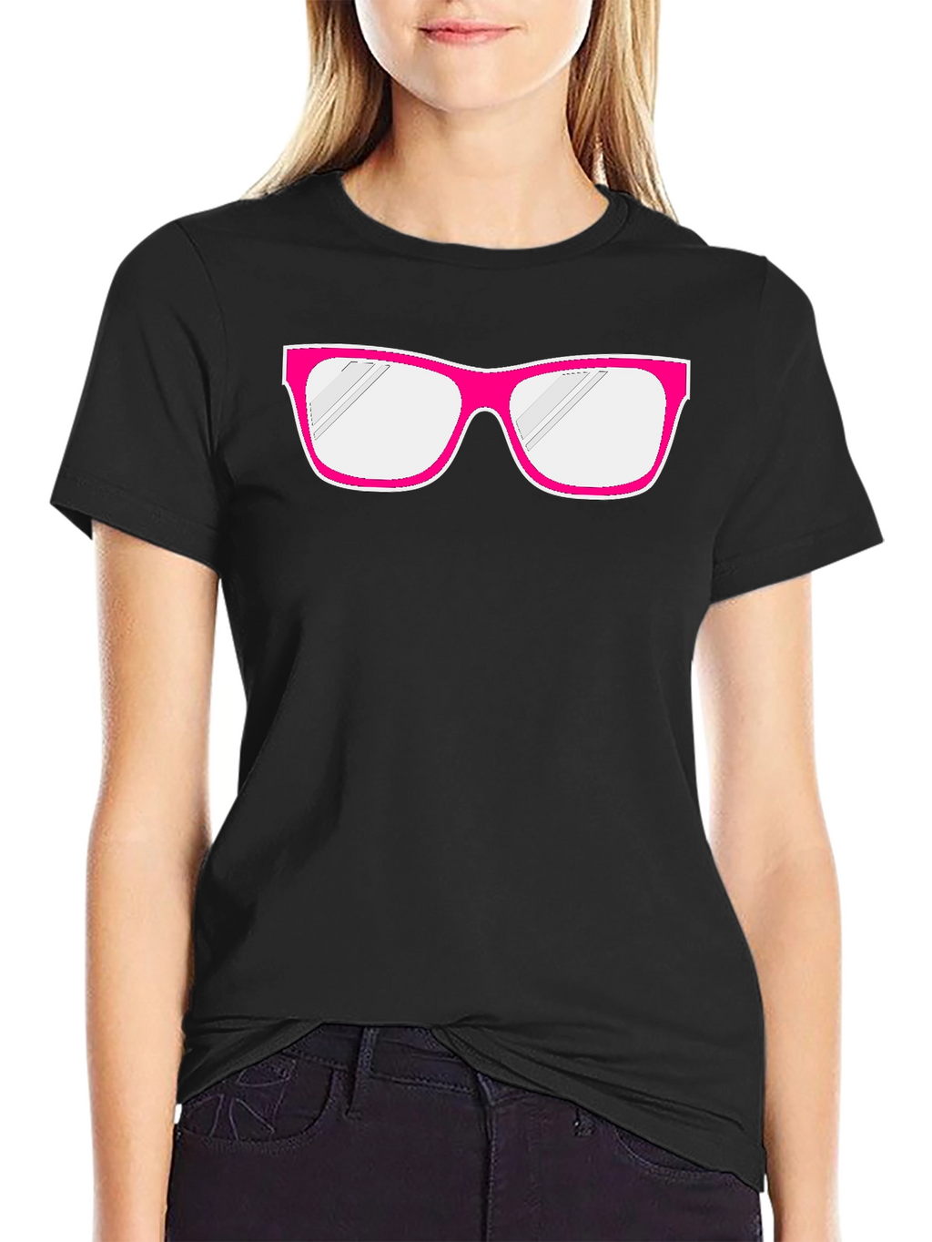 Fun Pink Glasses Graphic T-Shirt - Quirky & Stylish
