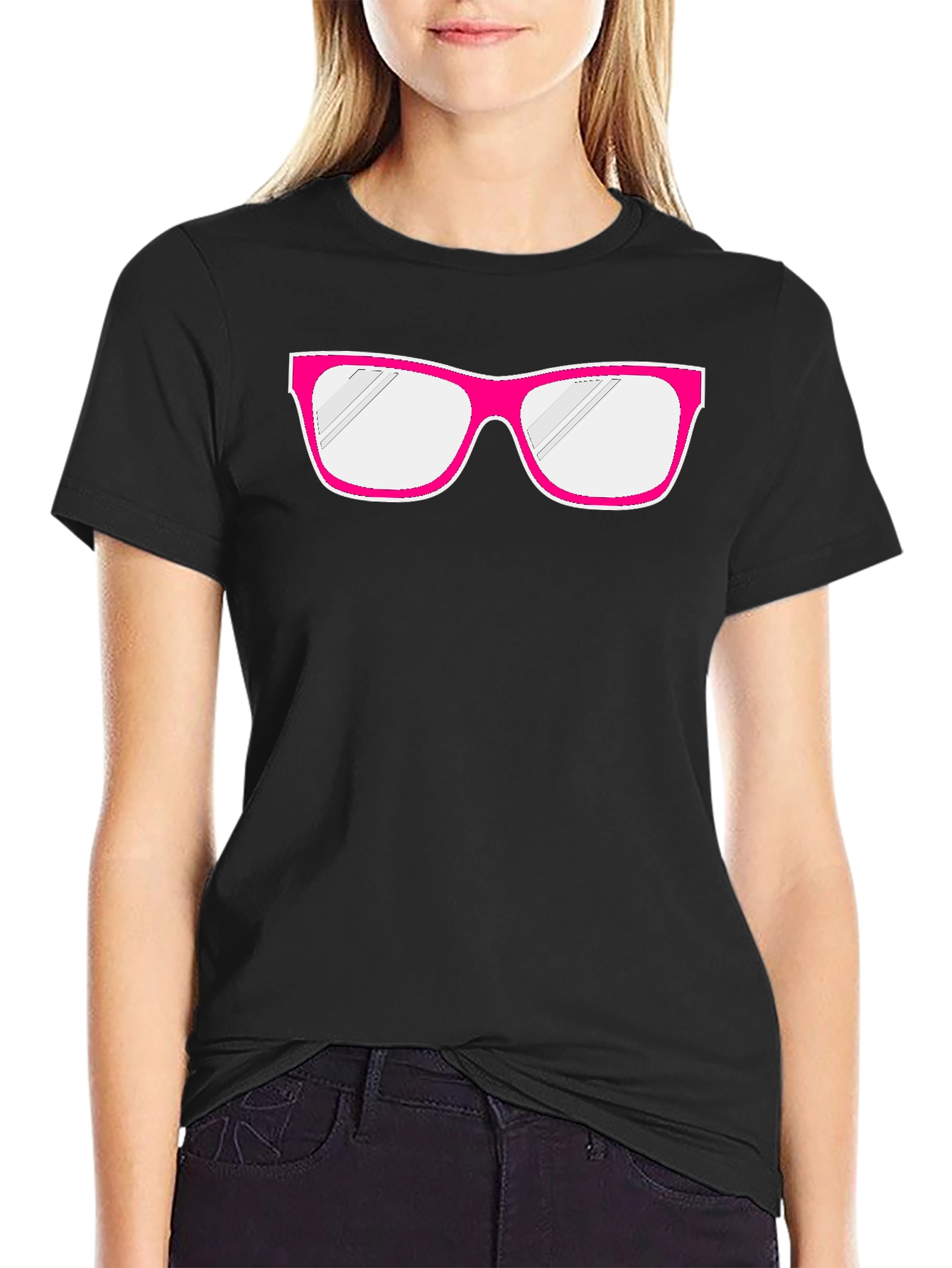 Fun Pink Glasses Graphic T-Shirt - Quirky & Stylish