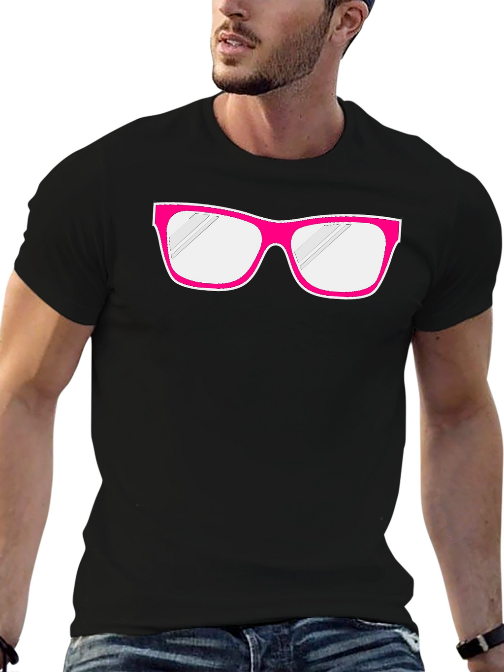 Fun Pink Glasses Graphic T-Shirt - Quirky & Stylish