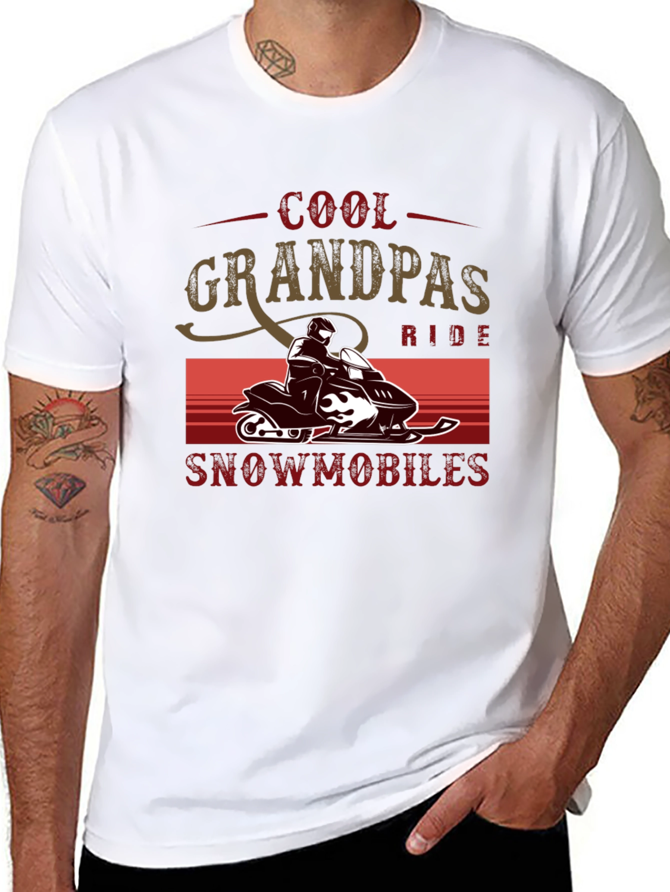 Cool Grandpas Ride Snowmobiles T-Shirt