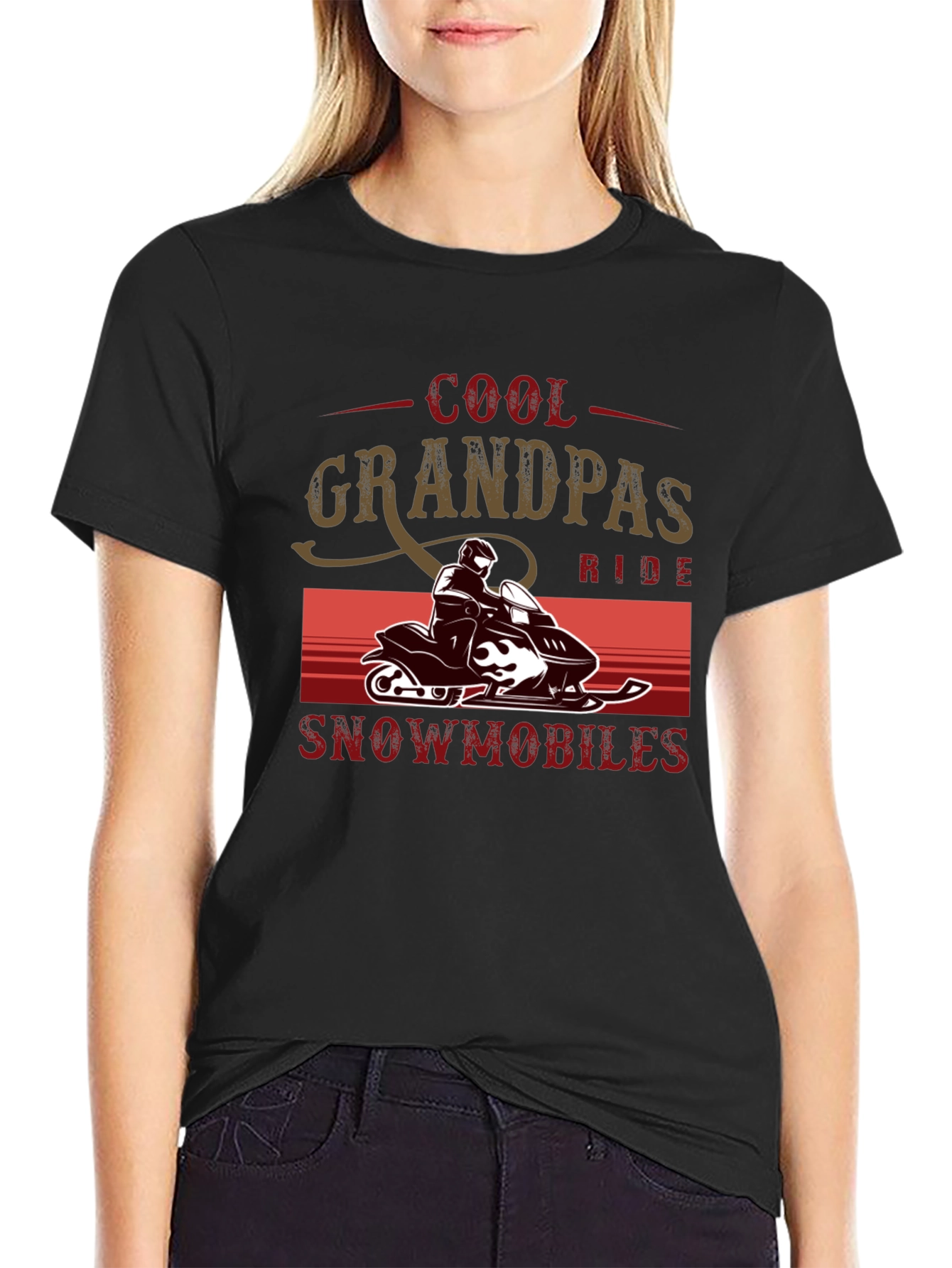 Cool Grandpas Ride Snowmobiles T-Shirt