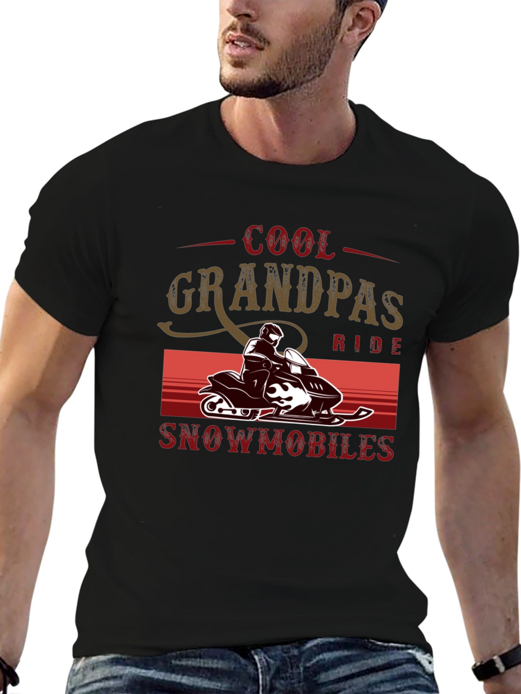 Cool Grandpas Ride Snowmobiles T-Shirt