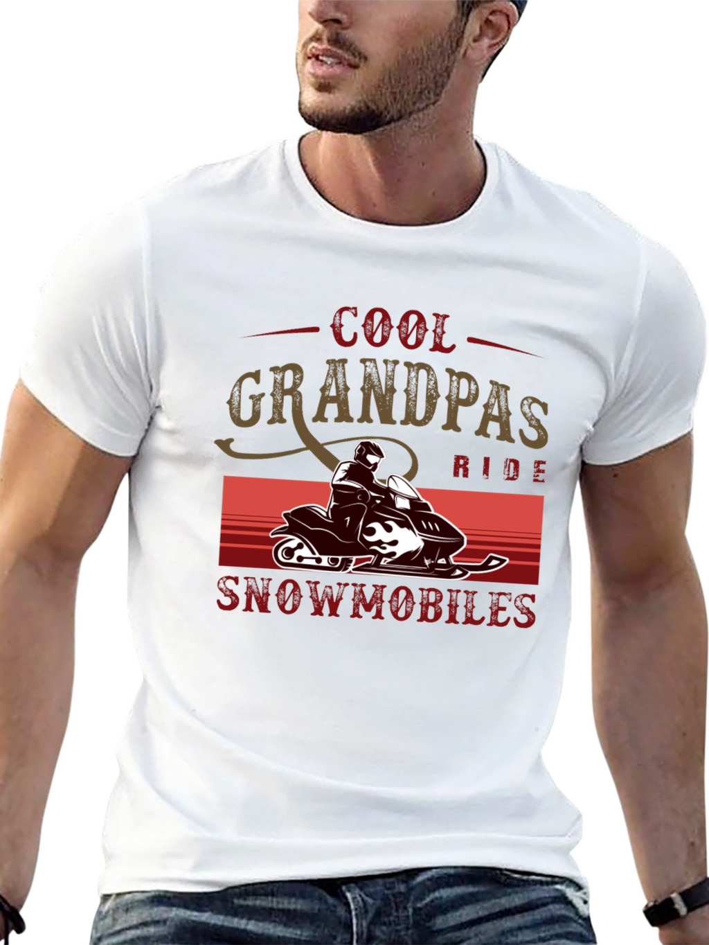 Cool Grandpas Ride Snowmobiles T-Shirt