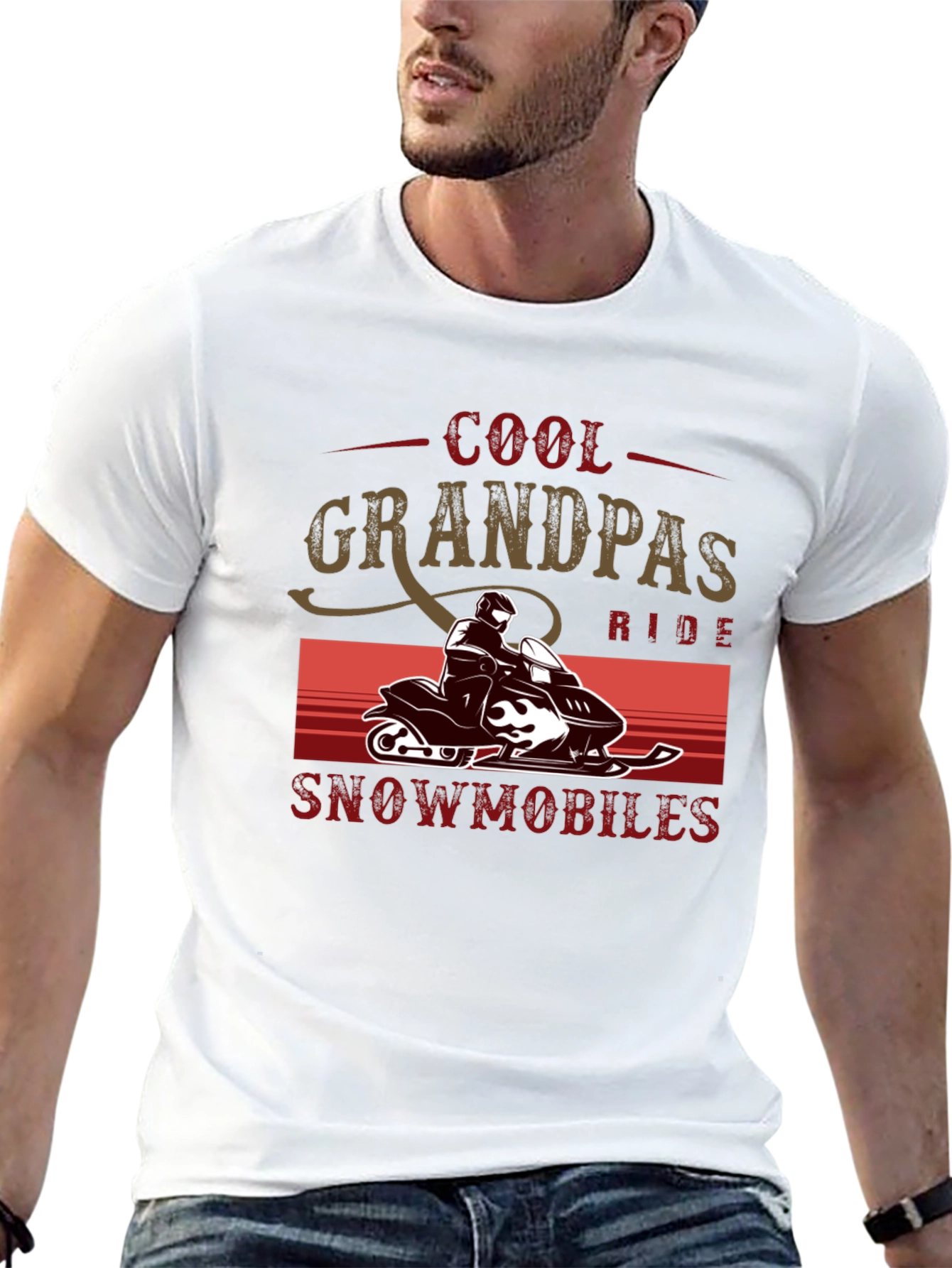Cool Grandpas Ride Snowmobiles T-Shirt