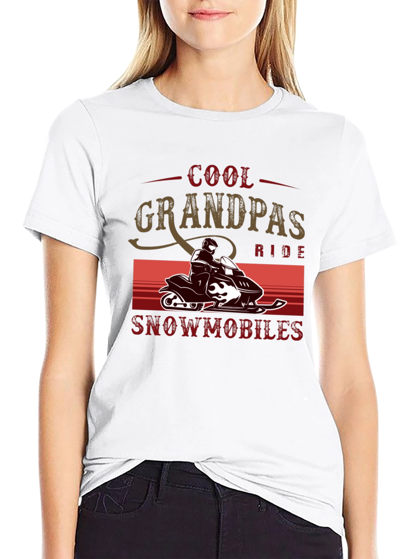 Cool Grandpas Ride Snowmobiles T-Shirt