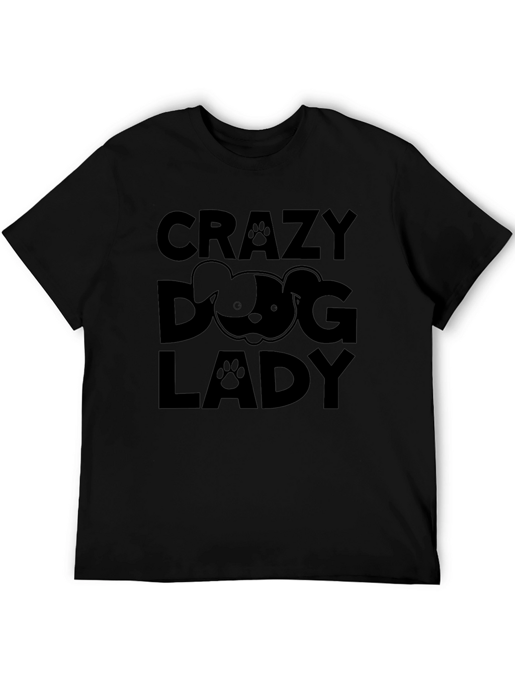 Crazy Dog Lady Black T-Shirt