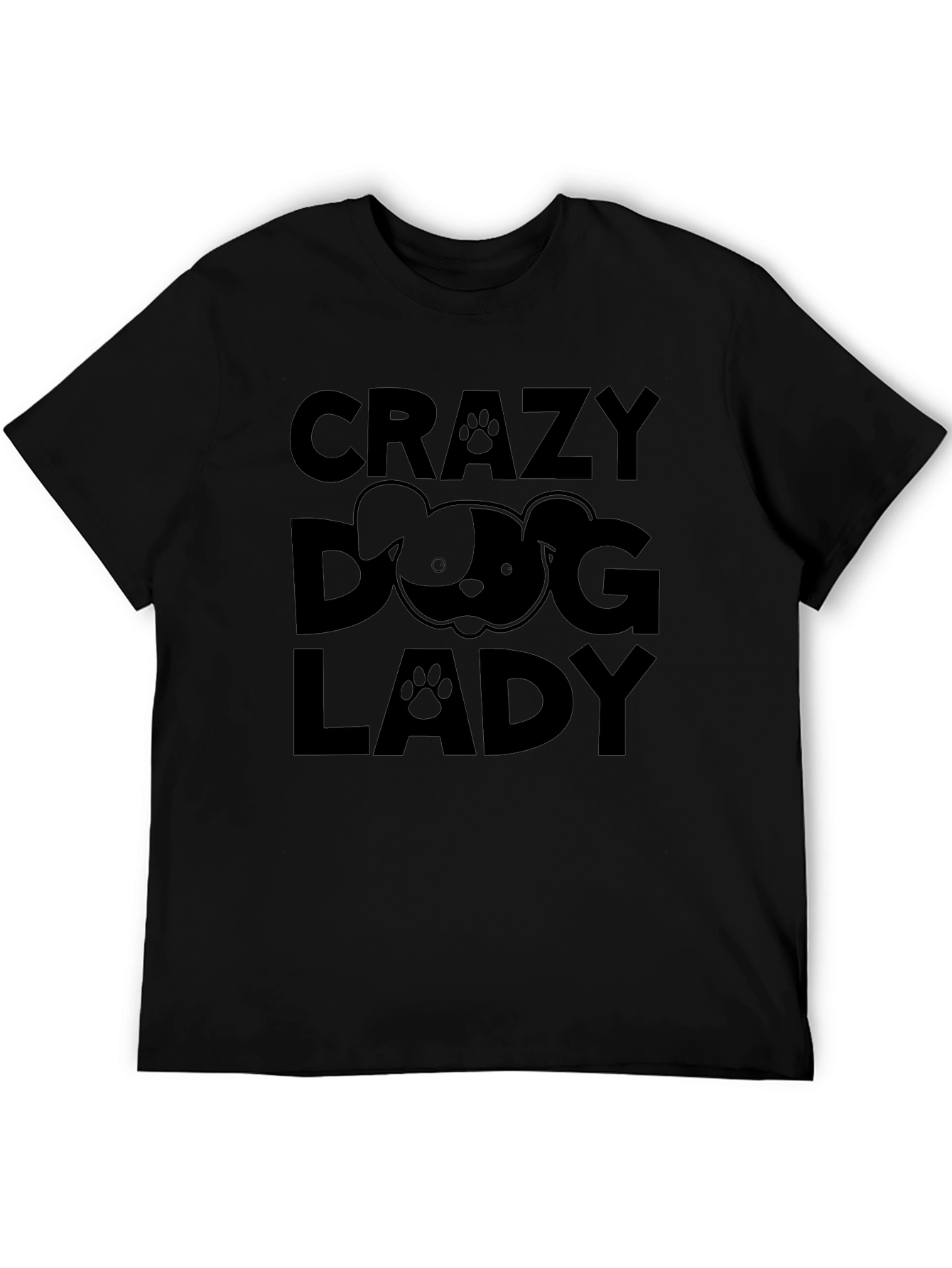 Crazy Dog Lady Black T-Shirt