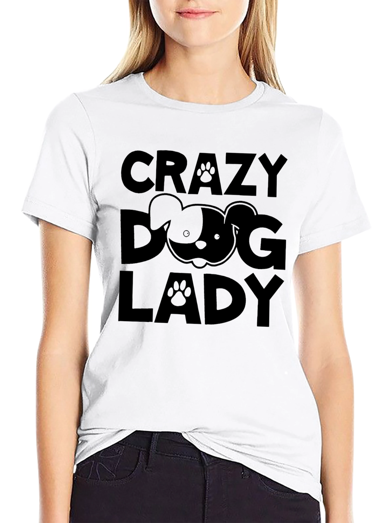 Crazy Dog Lady Black T-Shirt