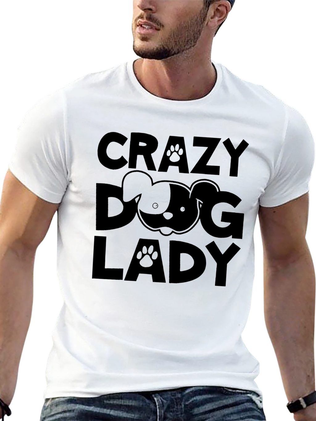 Crazy Dog Lady Black T-Shirt