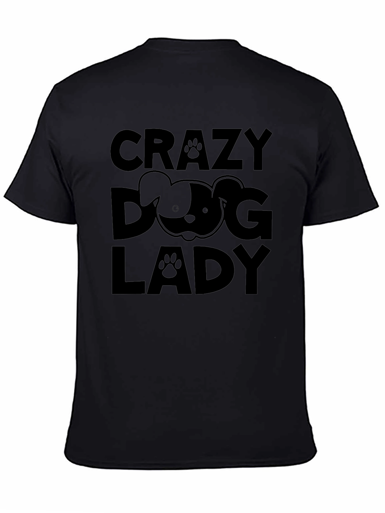 Crazy Dog Lady Black T-Shirt