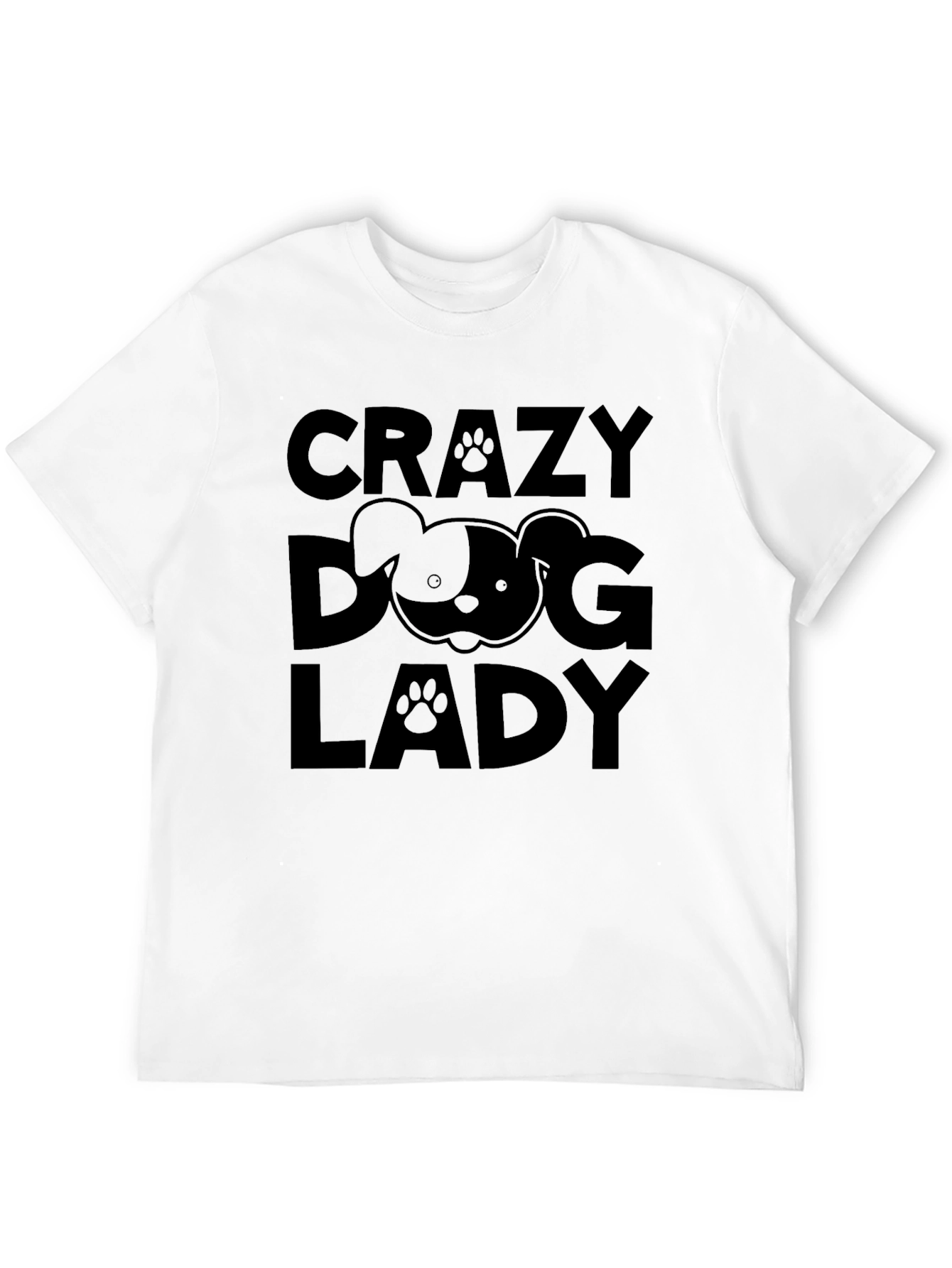 Crazy Dog Lady Black T-Shirt