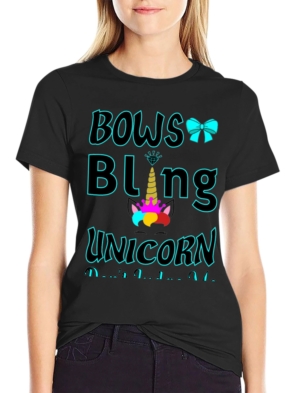 Bows Bling Unicorn Graphic Tee