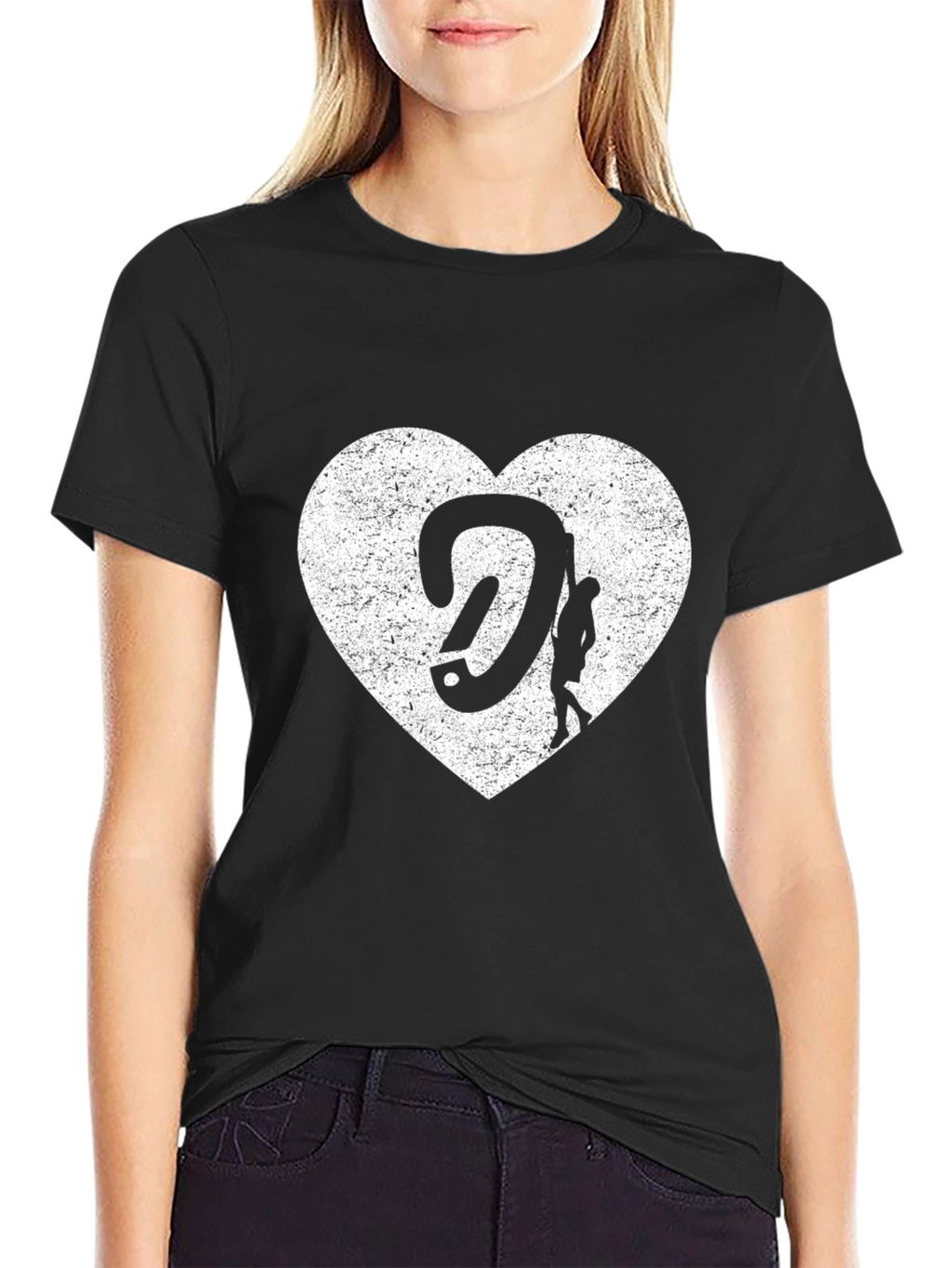 Climbing Heart Graphic T-Shirt - Black