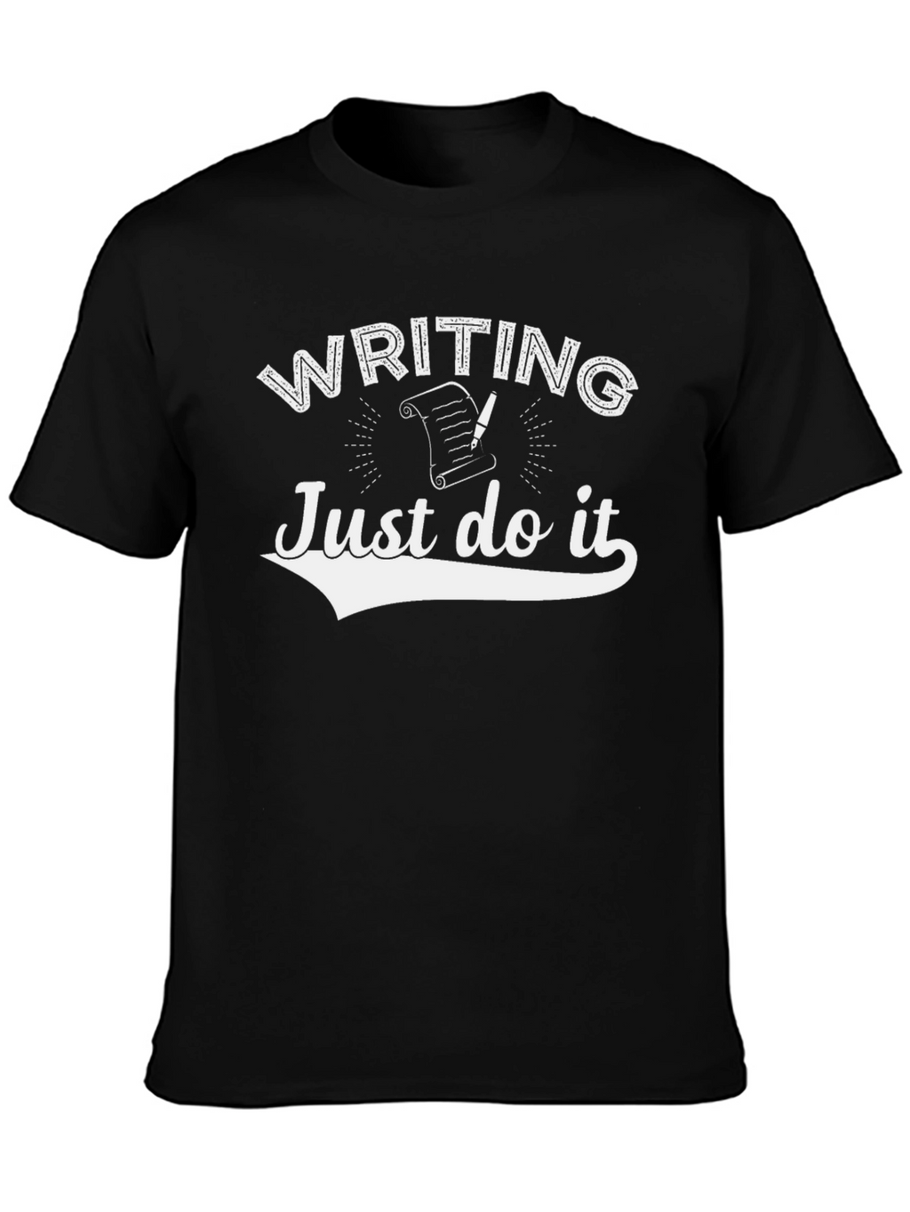 Writing Just Do It Black T-Shirt