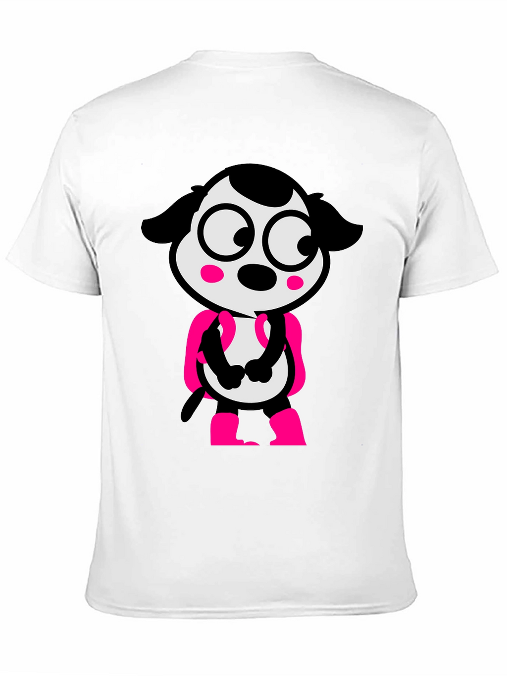 Cartoon Dog Graphic Tee - Black