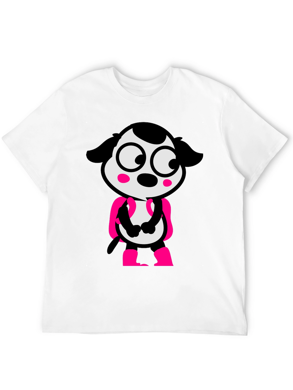 Cartoon Dog Graphic Tee - Black