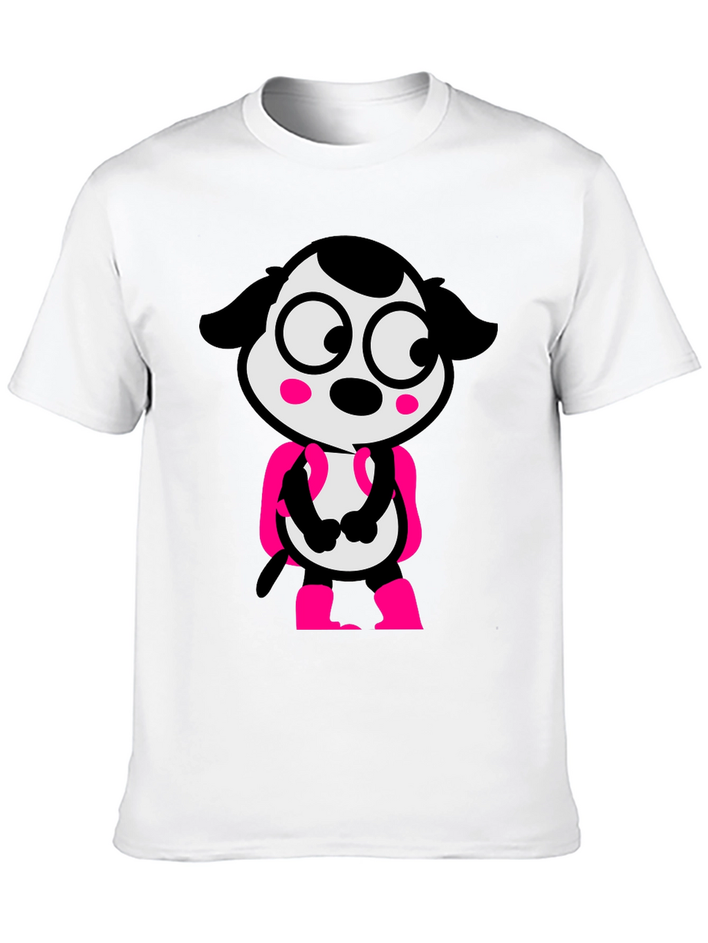 Cartoon Dog Graphic Tee - Black